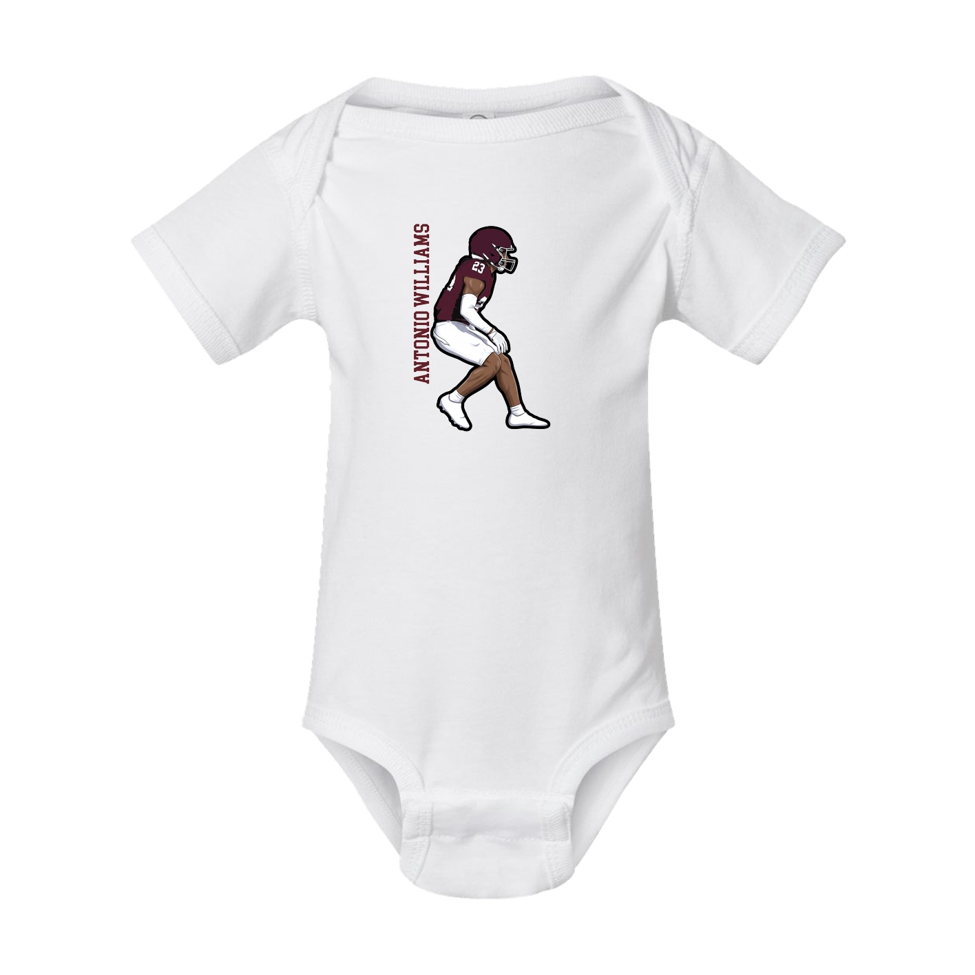 Baby Onesie — Name Vertical in White