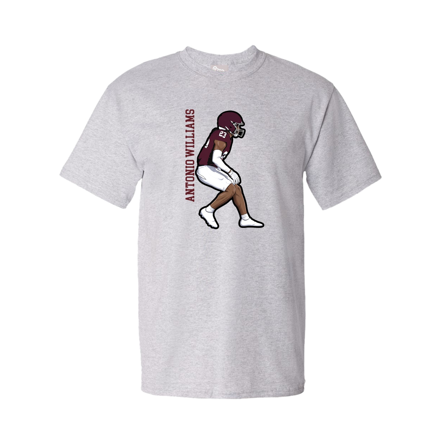 Tee — Name Vertical in Grey