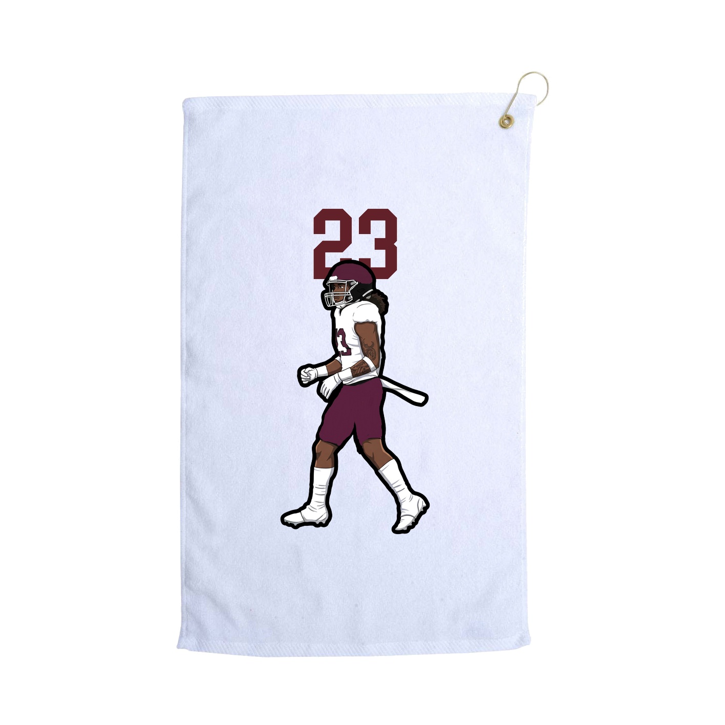 Golf Towel — Number Top in White