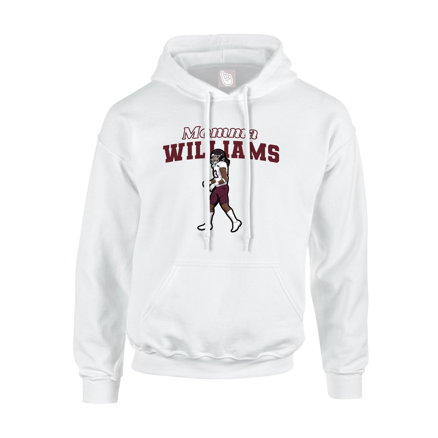 Youth Hoodie — Mothers Day Block in White