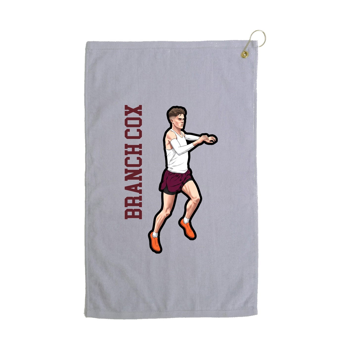 Golf Towel — Name Vertical in Grey