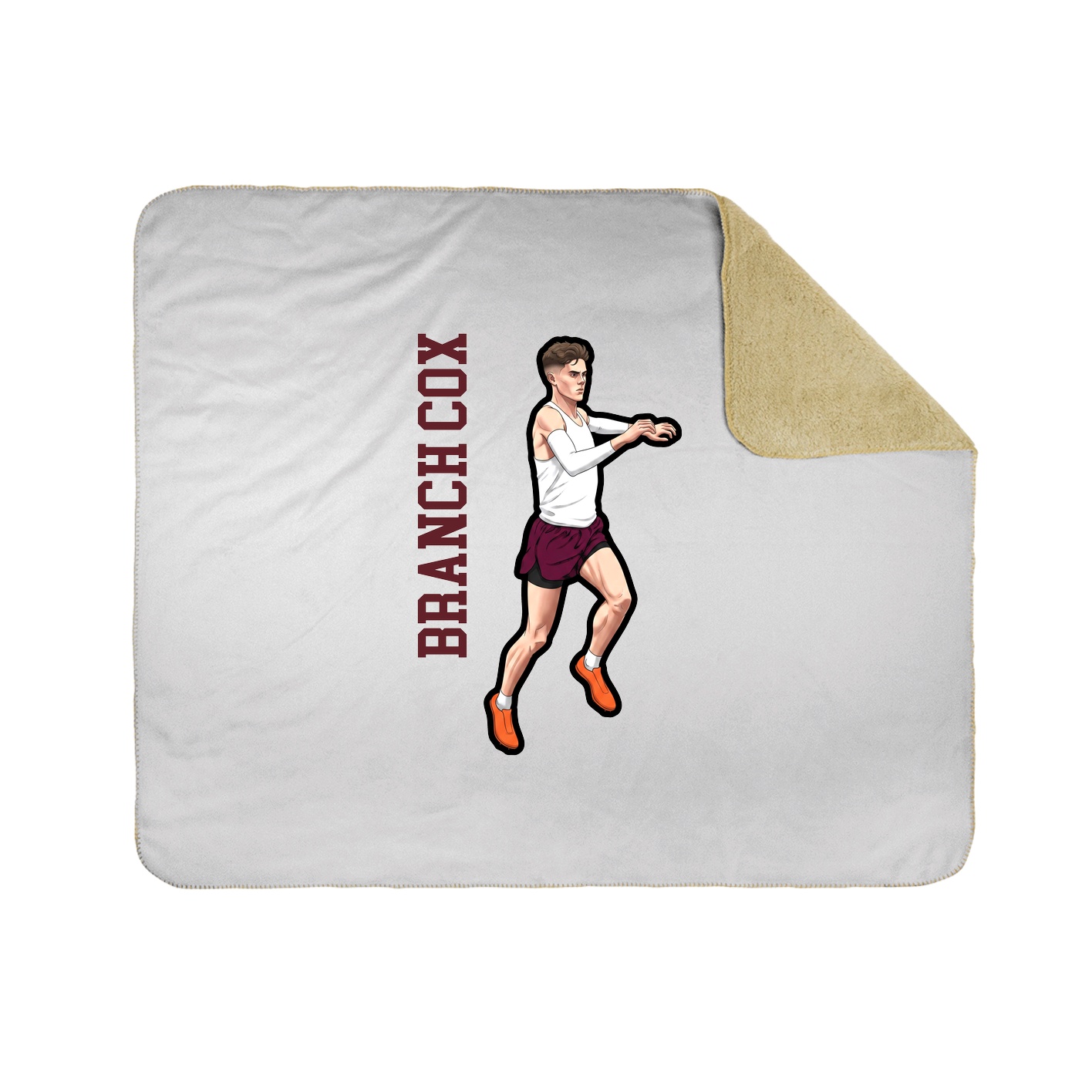 Throw Blanket — Name Vertical in White