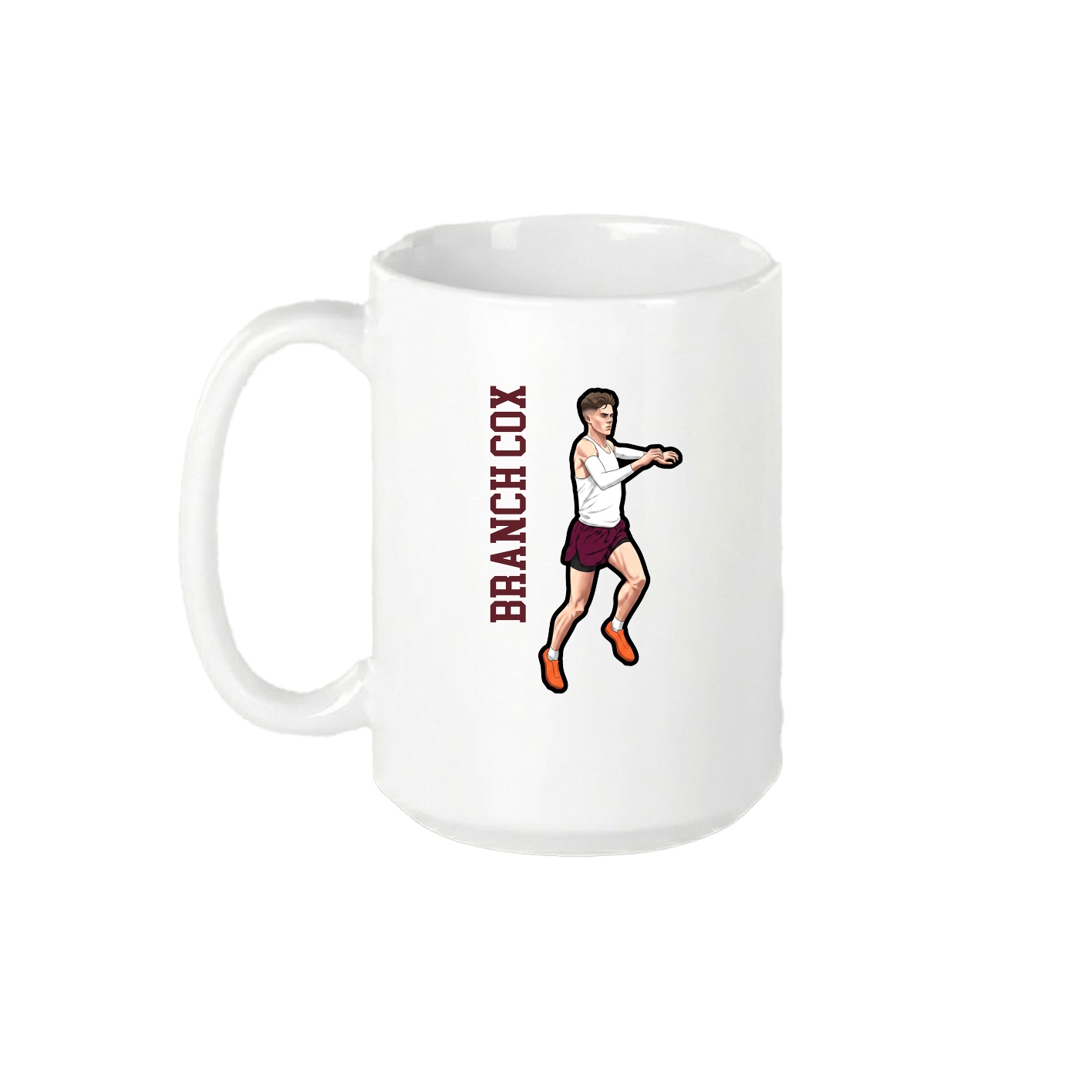 15oz Coffee Mug — Name Vertical in White