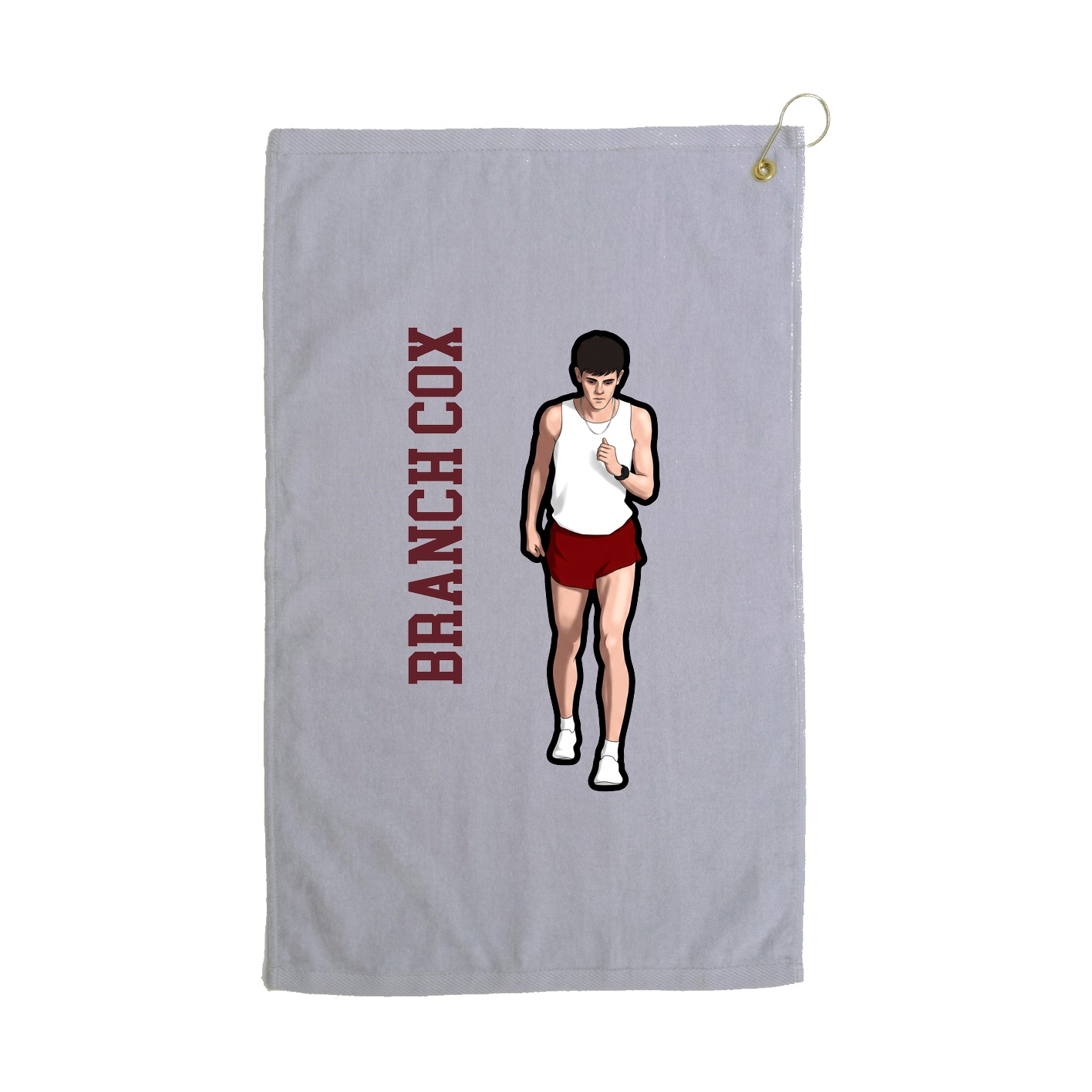 Golf Towel — Name Vertical in Grey