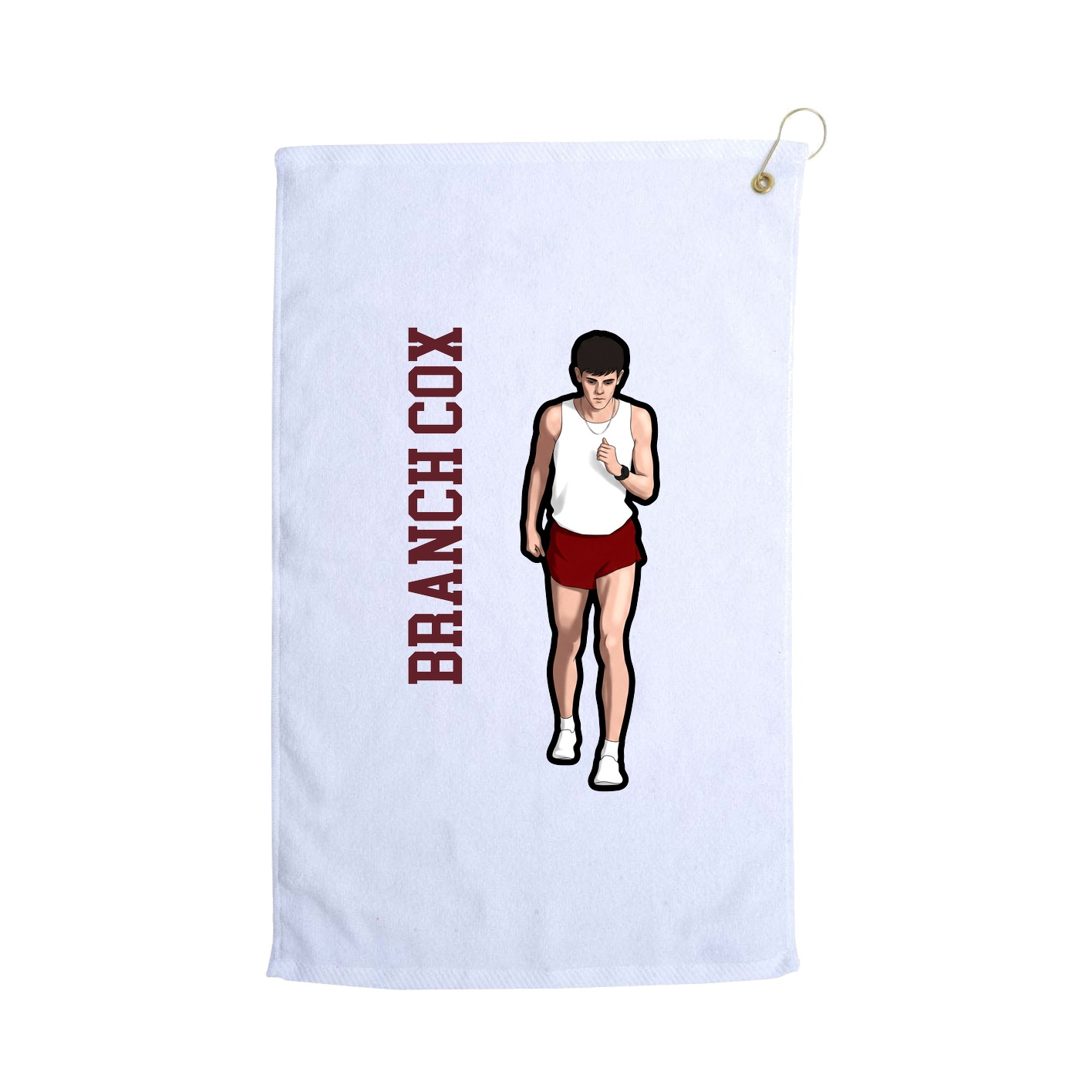 Golf Towel — Name Vertical in White