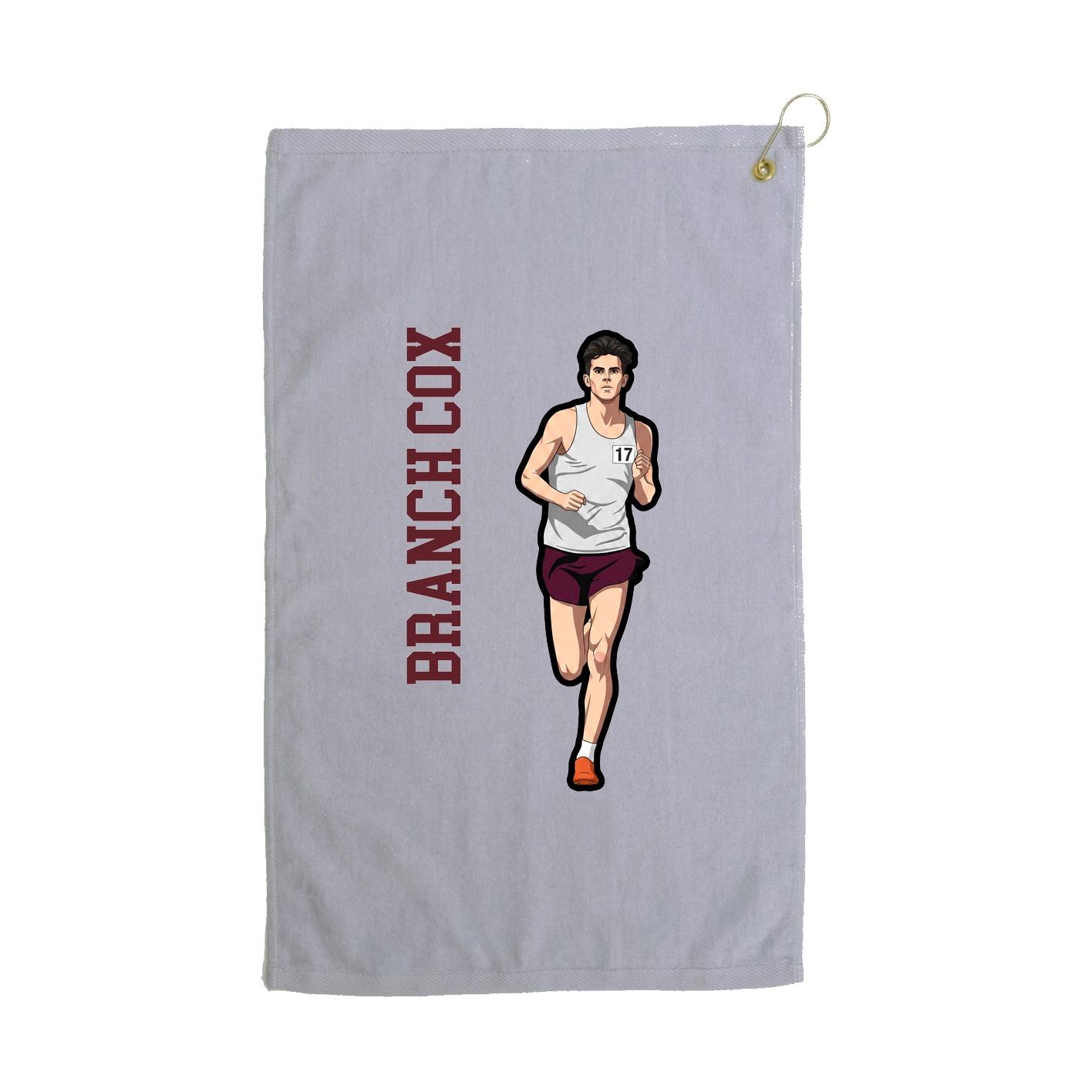 Golf Towel — Name Vertical in Grey