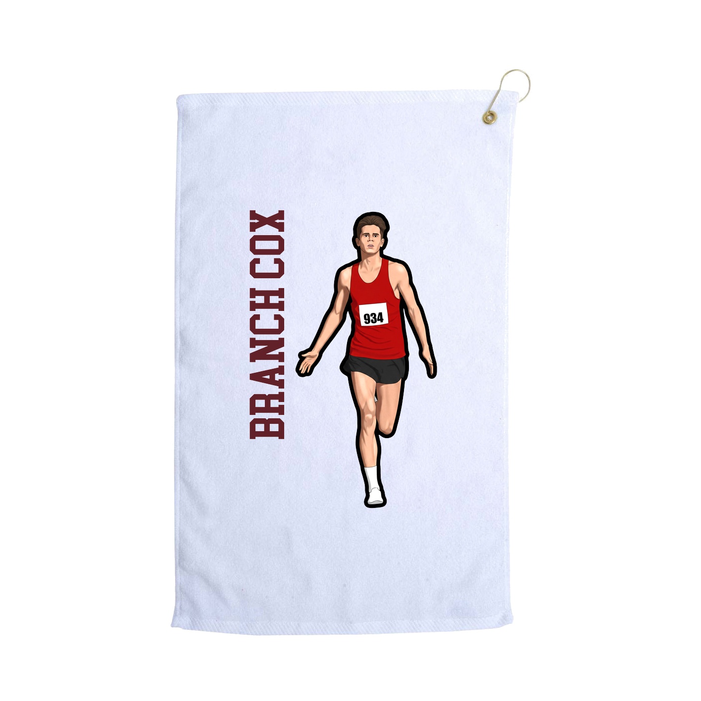 Golf Towel — Name Vertical in White
