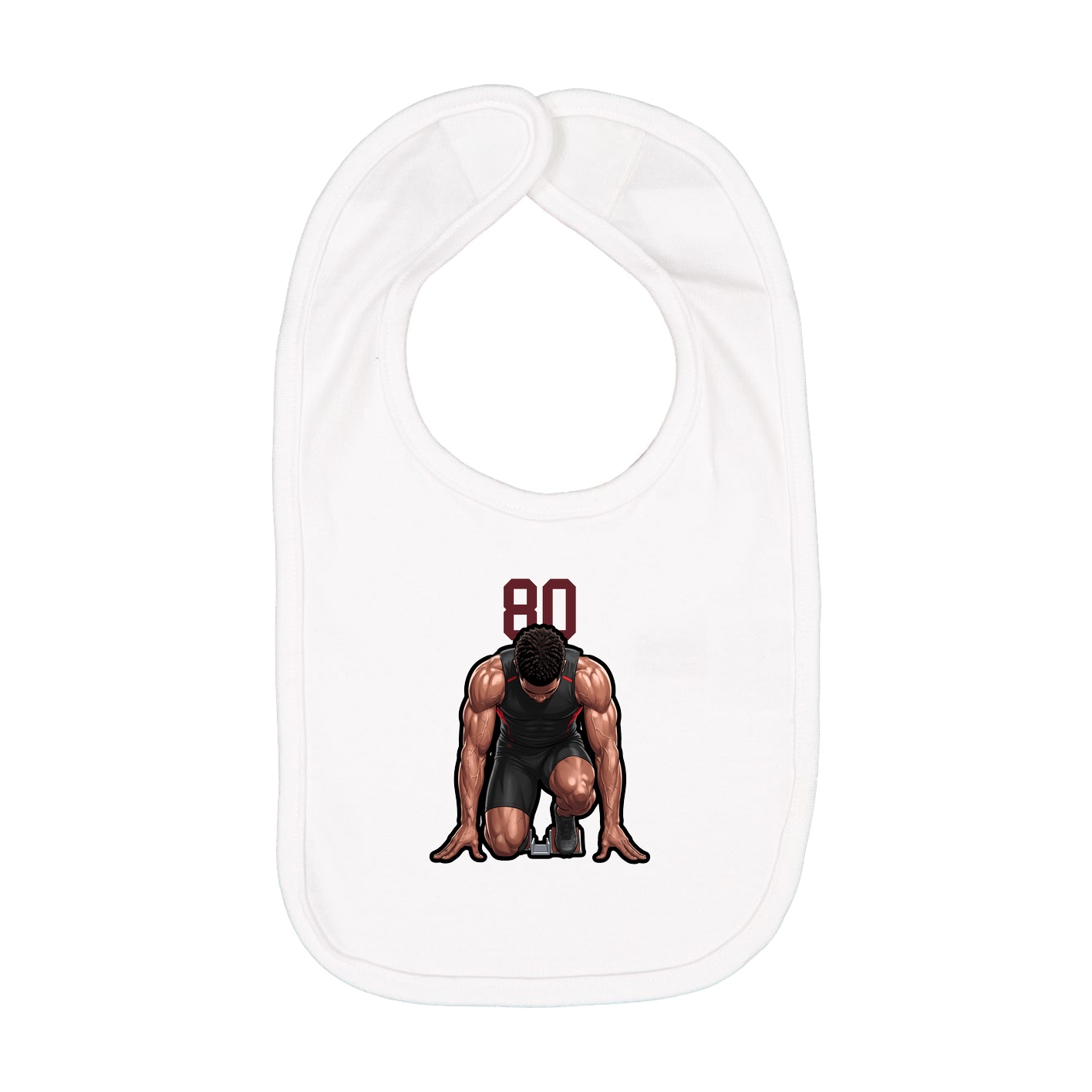 Infant Bib — Number Top in White