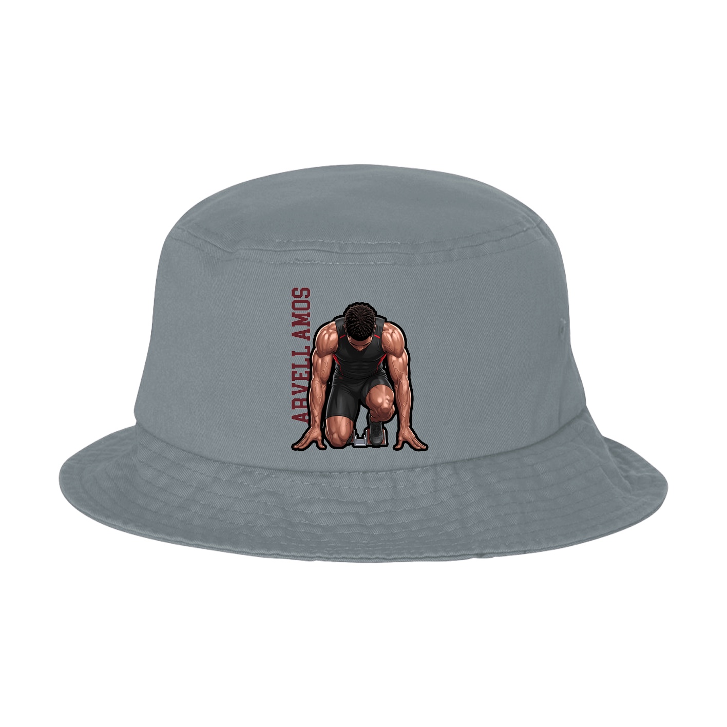 Bucket Cap — Name Vertical in Grey