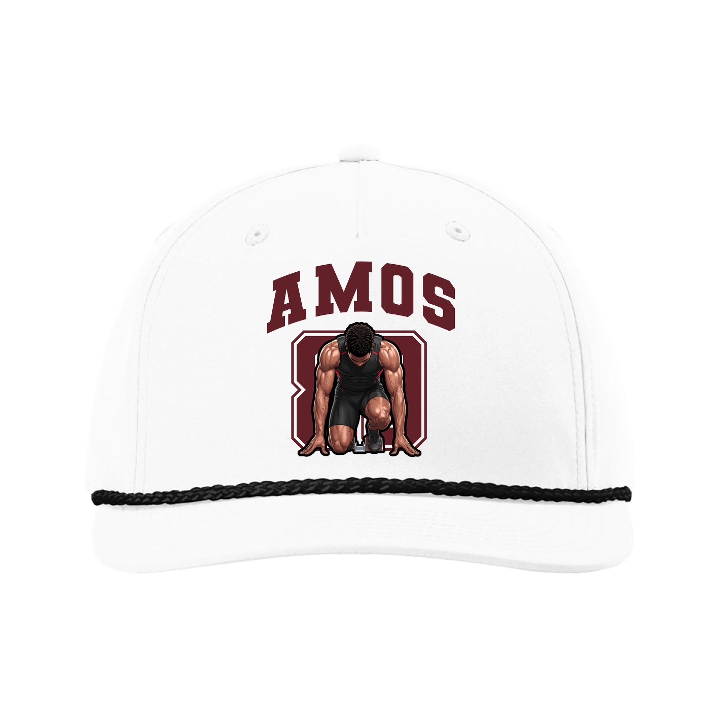 Five-Panel Classic Rope Cap — Number in White