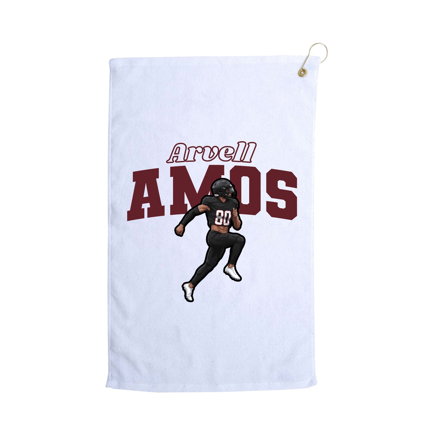 Golf Towel — Name Arch in White