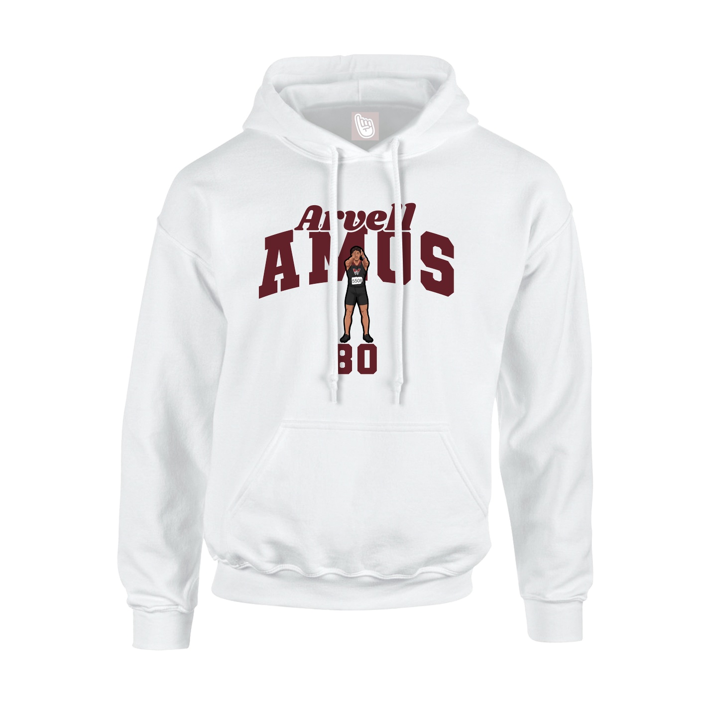 Hoodie — Signature Arch in White