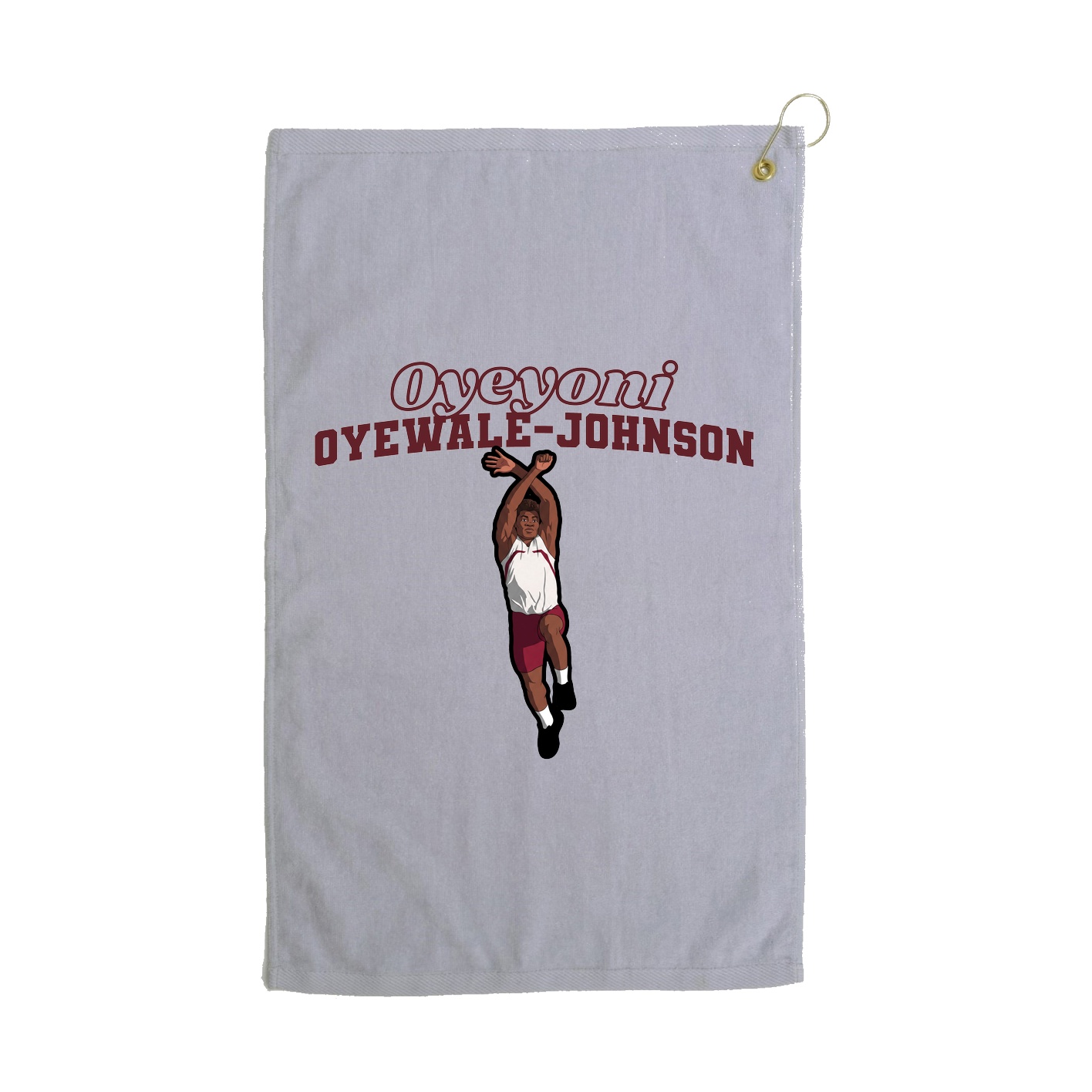 Golf Towel — Name Arch in Grey