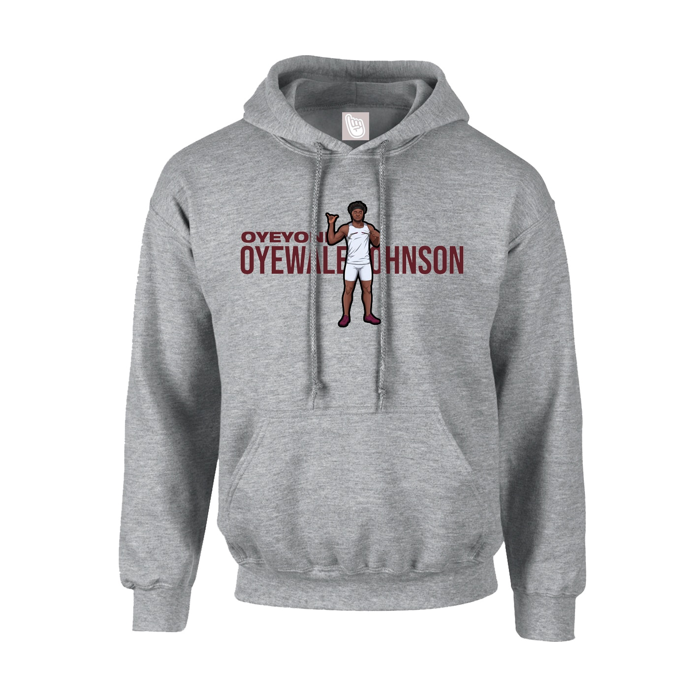 Youth Hoodie — Player Name in Grey