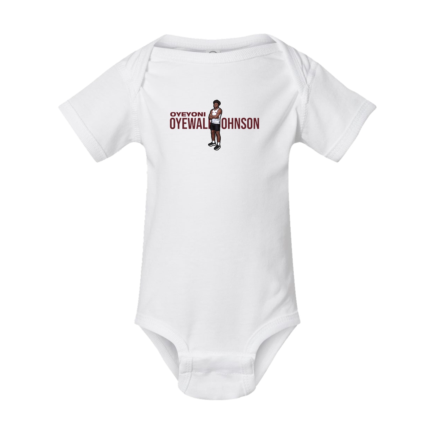 Baby Onesie — Player Name in White