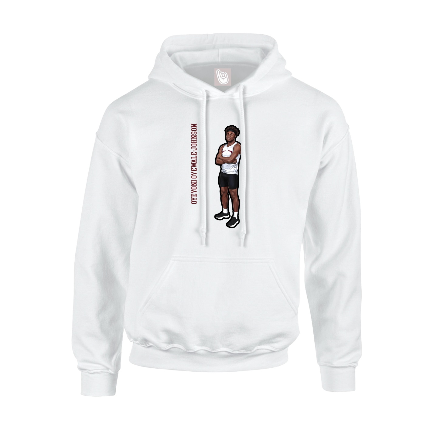 Hoodie — Name Vertical in White