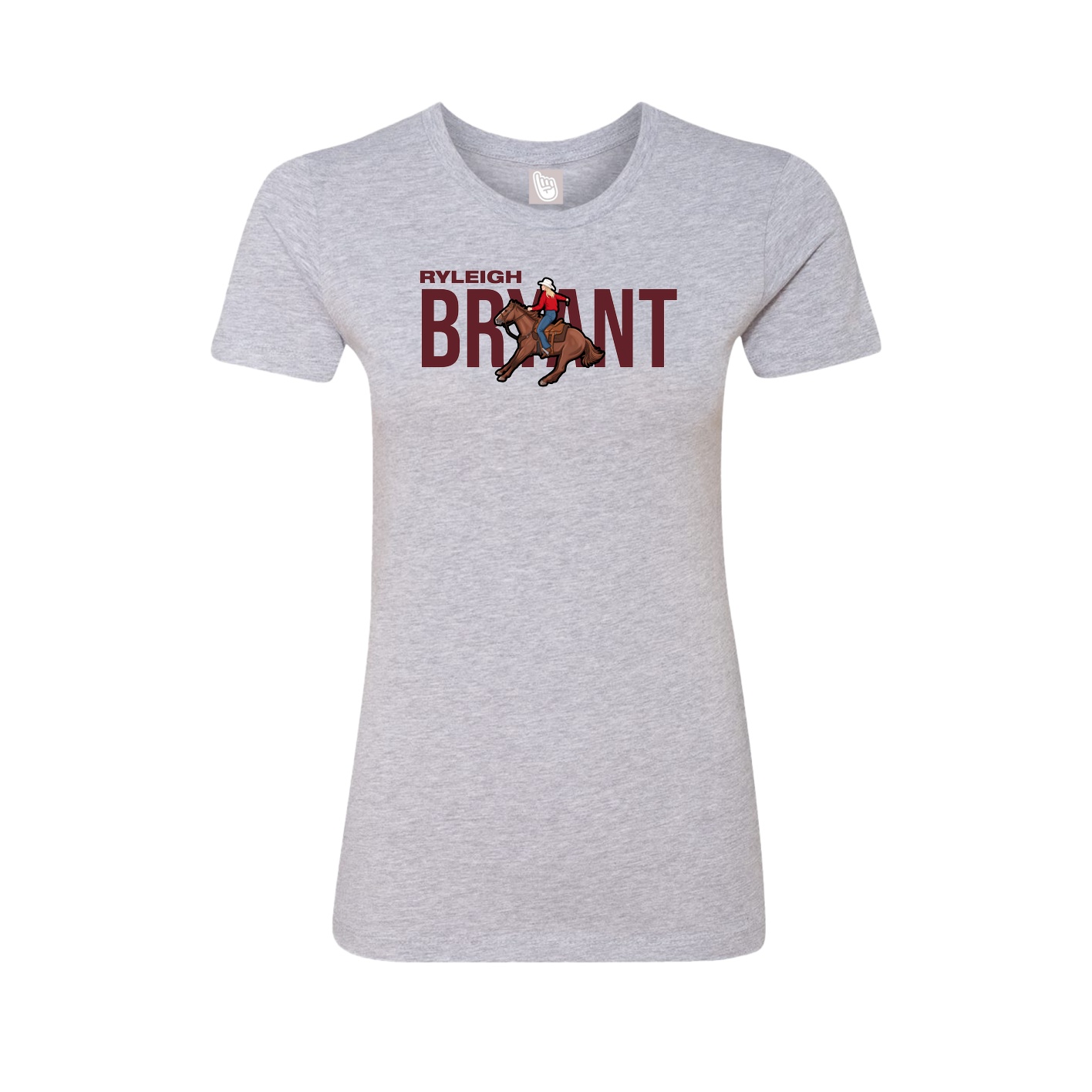 Fitted Women's Tee — Player Name in Grey