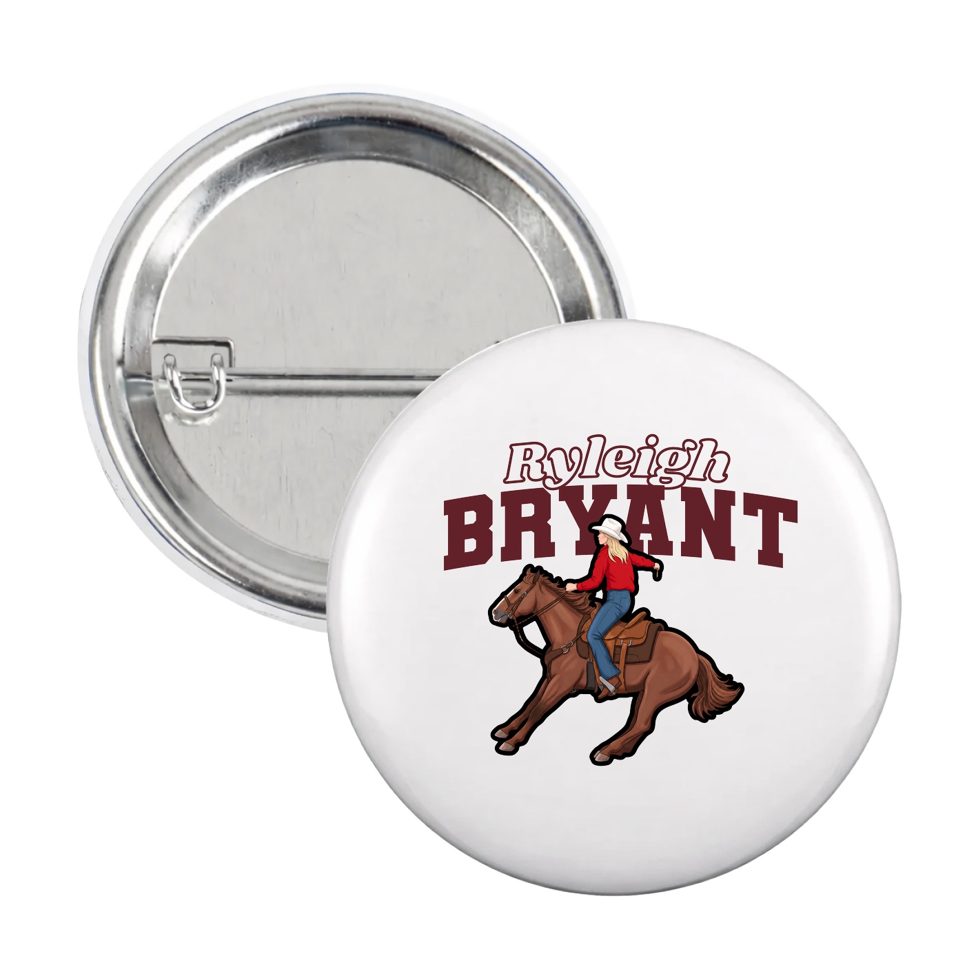 Game Day Button — Name Arch in White