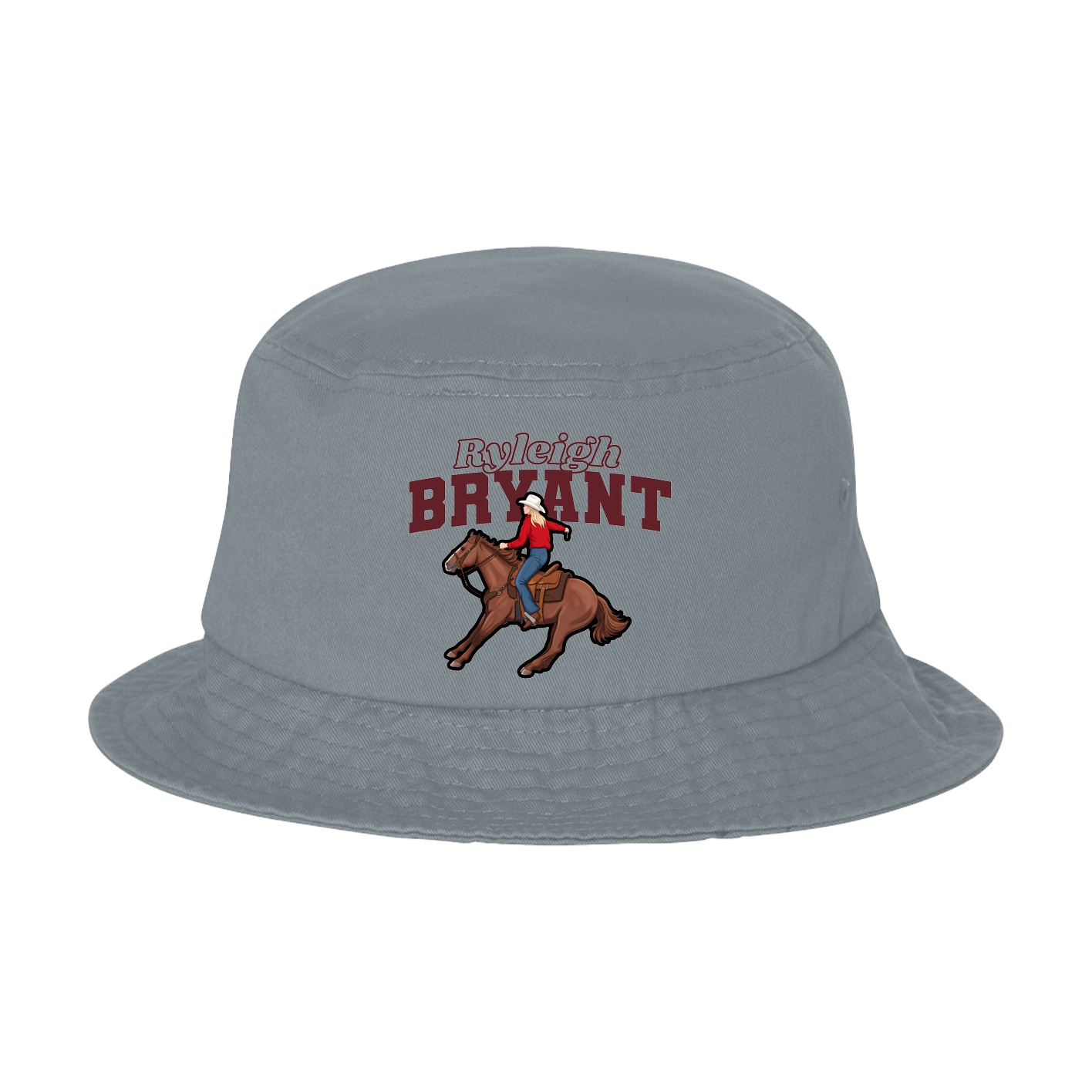 Bucket Cap — Name Arch in Grey