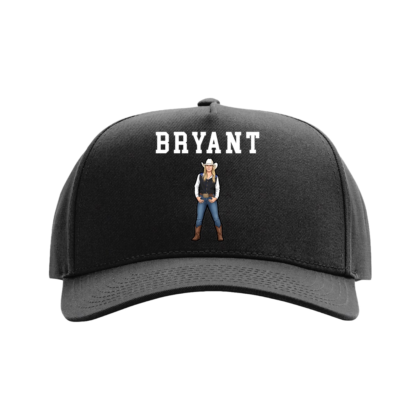 Full Fabric Five-Panel Champ Cap — Shirsey in Black