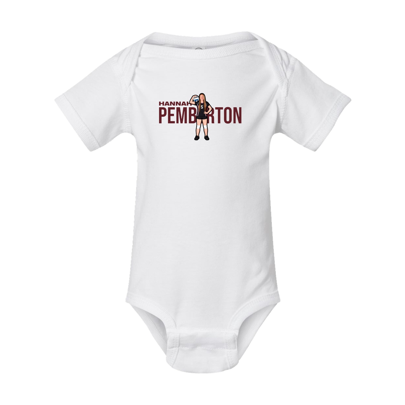 Baby Onesie — Player Name in White