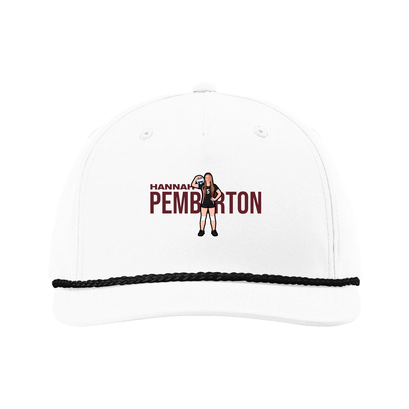 Five-Panel Classic Rope Cap — Player Name in White