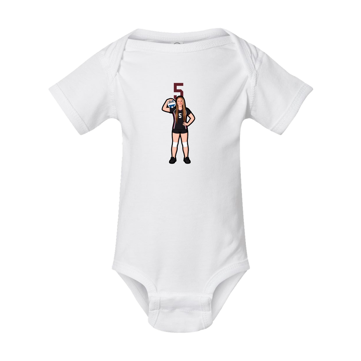Baby Onesie — Number Top in White