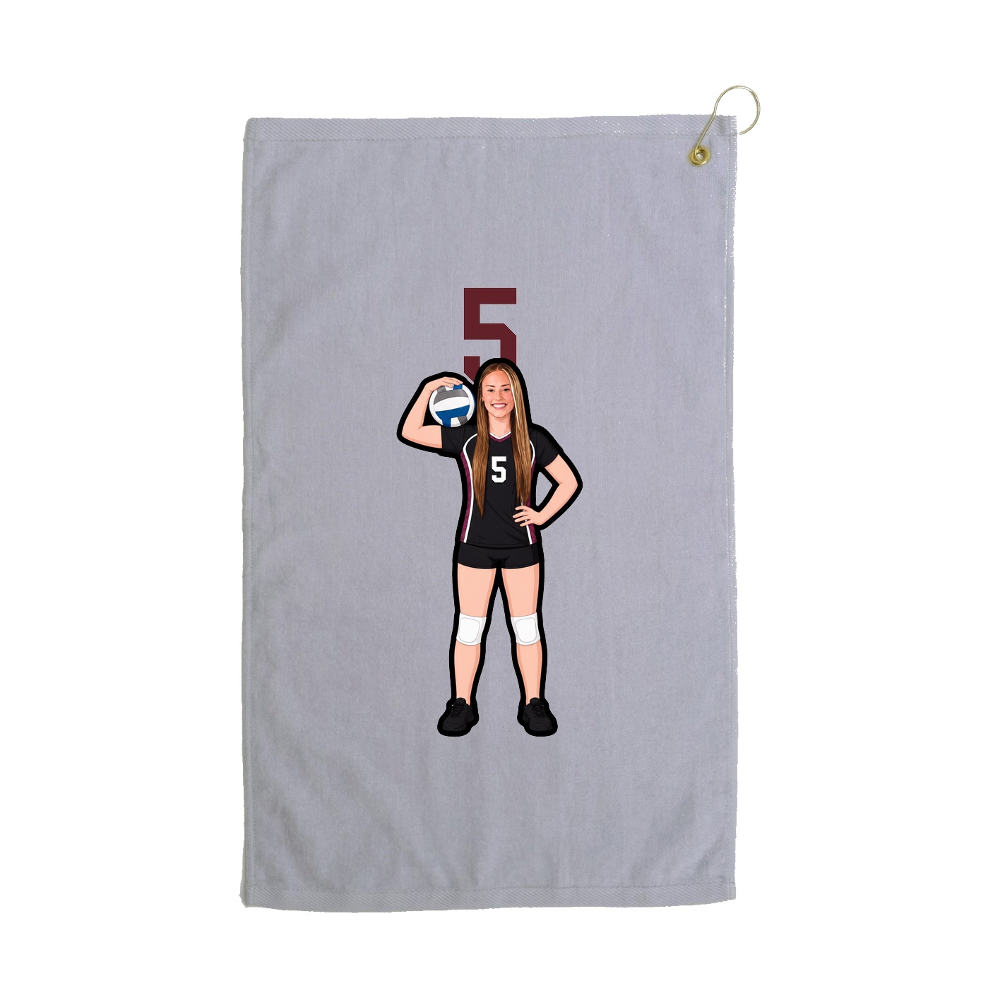 Golf Towel — Number Top in Grey