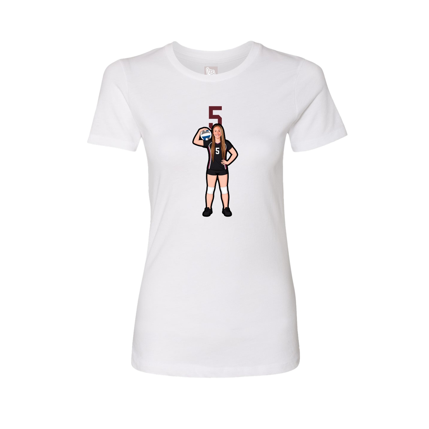 Womens Tee — Number Top in White