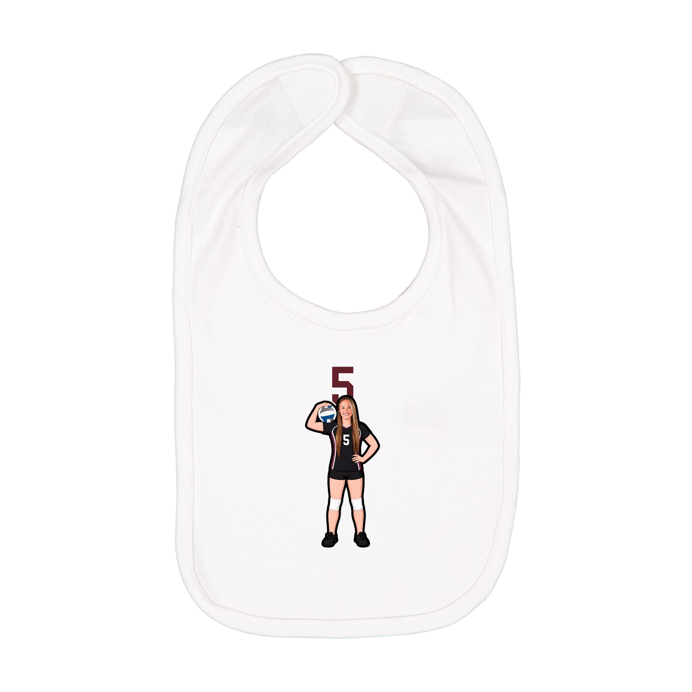 Infant Bib — Number Top in White