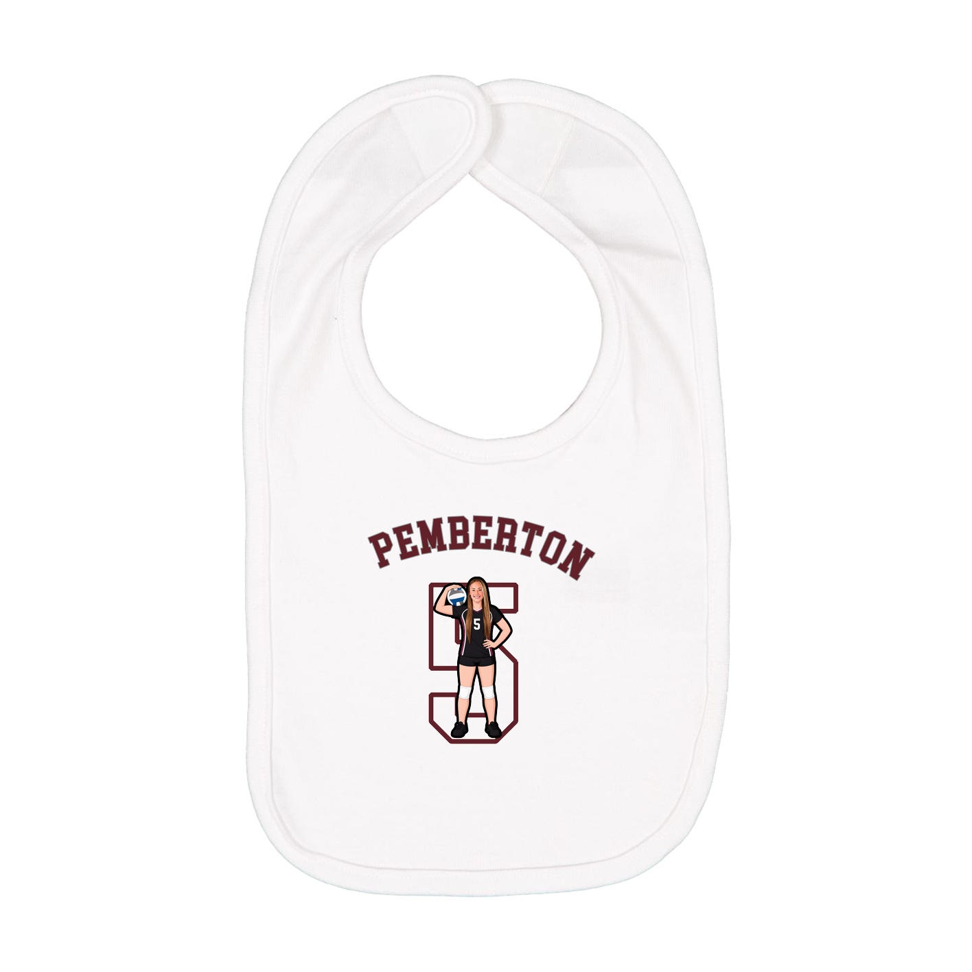 Infant Bib — Shirsey Arch in White