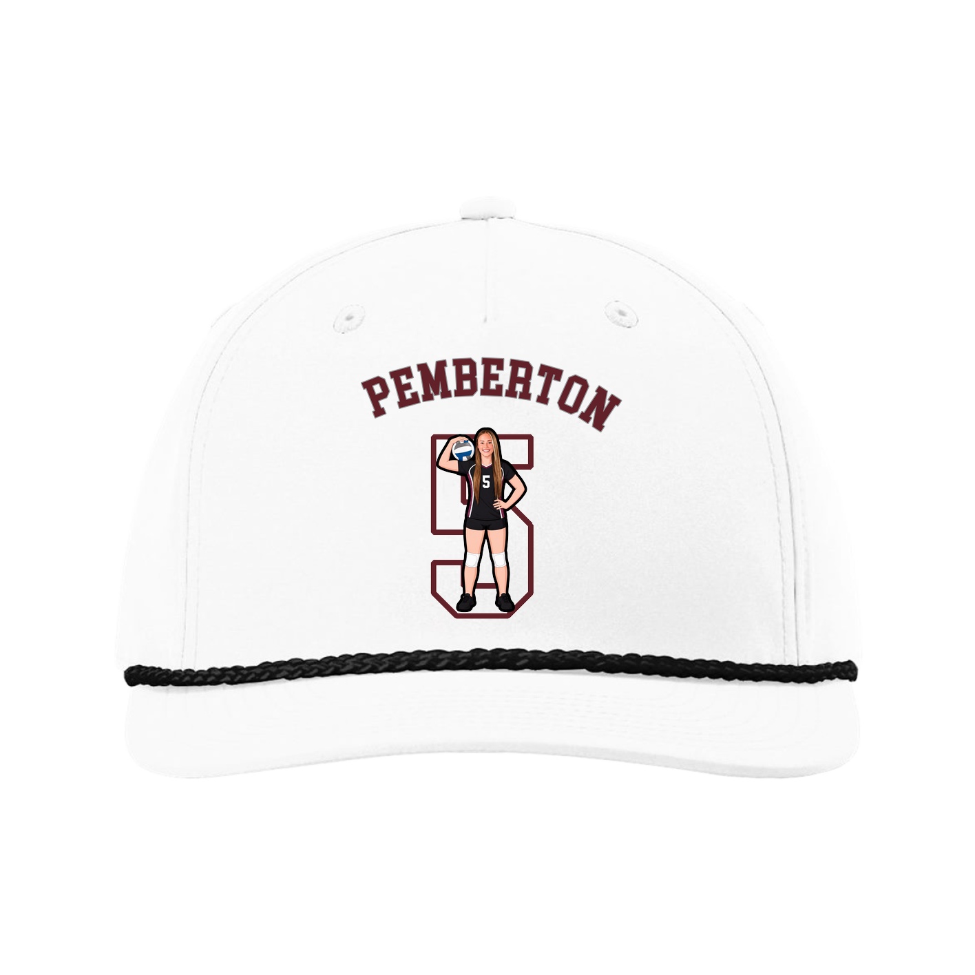 Five-Panel Classic Rope Cap — Shirsey Arch in White