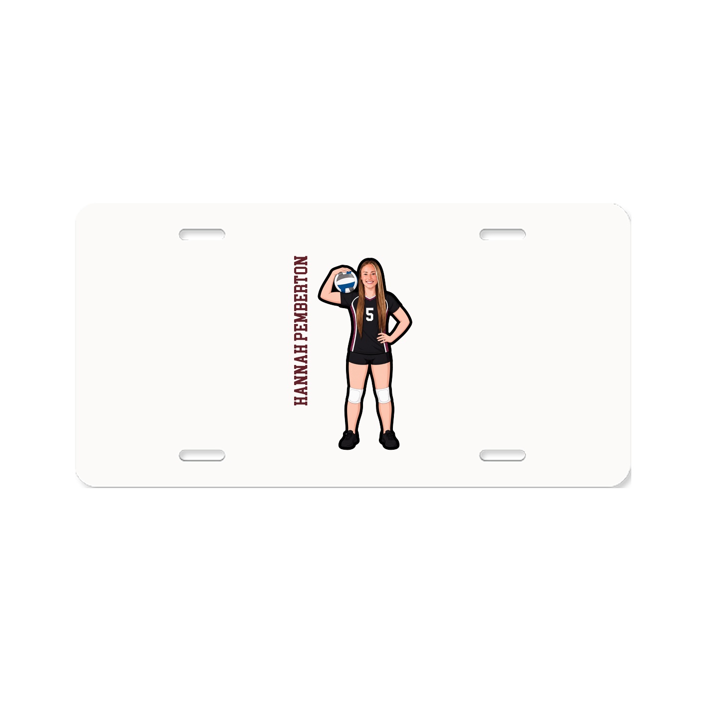 License Plate — Name Vertical in Classic