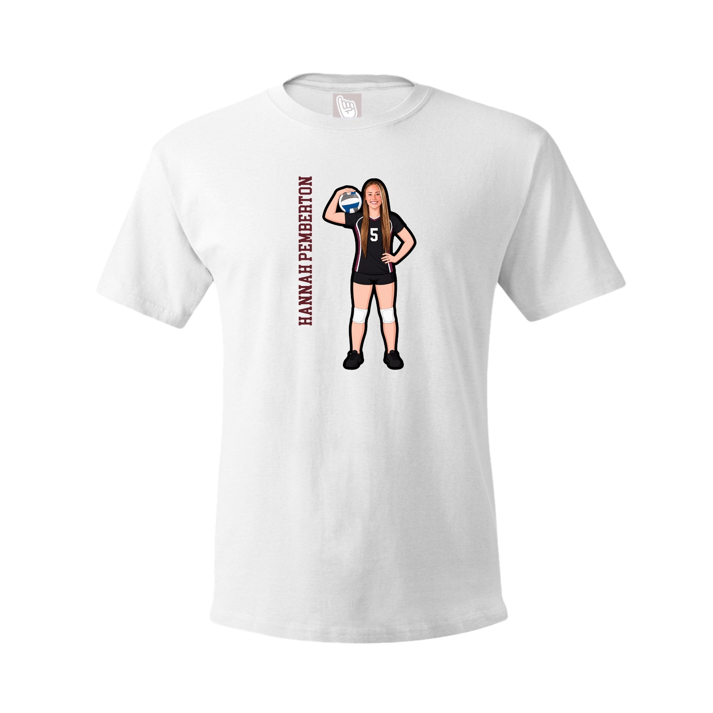Tee — Name Vertical in White