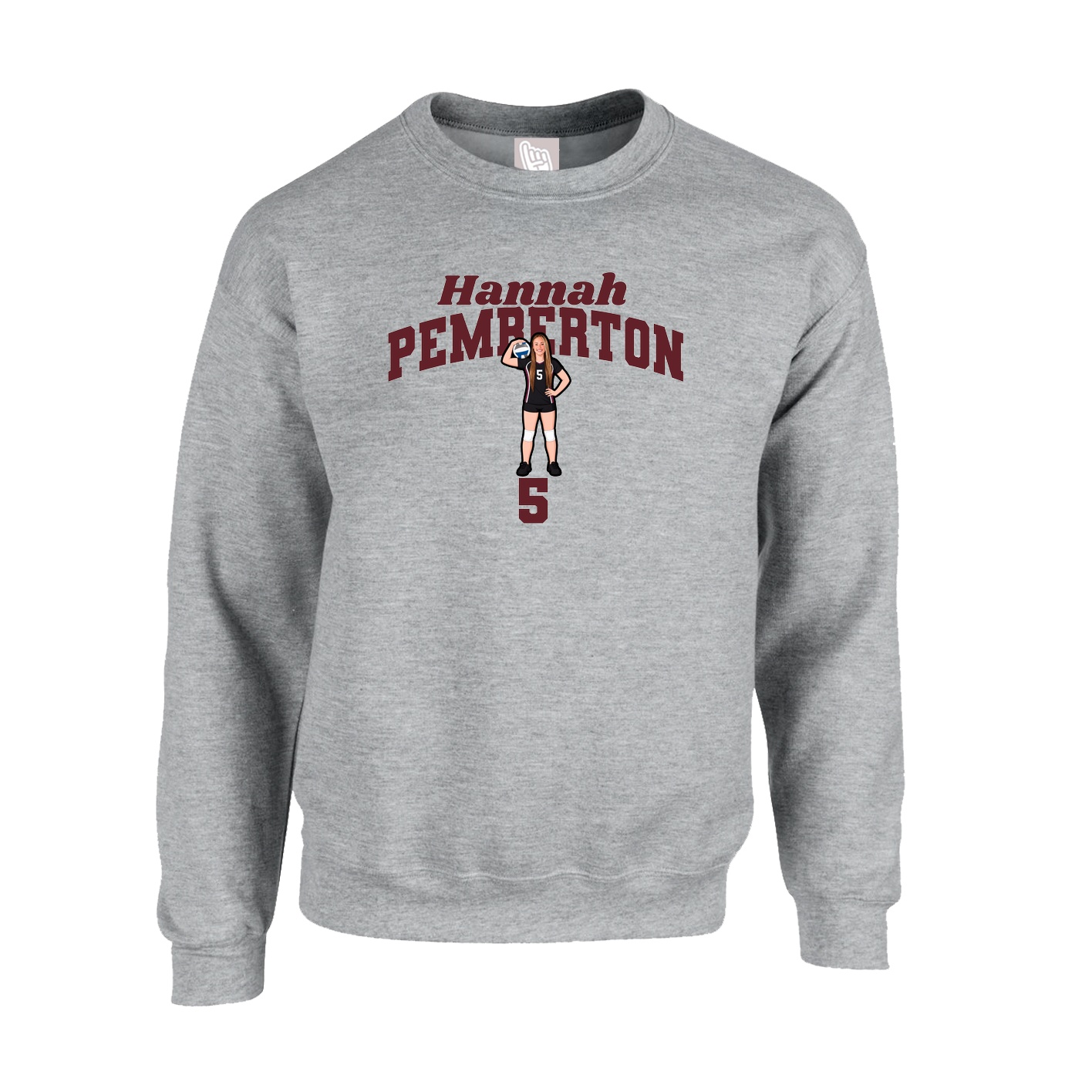 Fleece Crew — Signature Arch in Grey