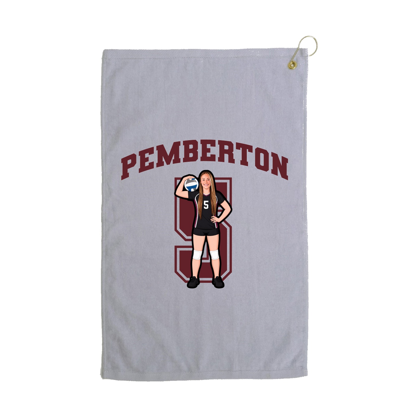 Golf Towel — Number in Grey