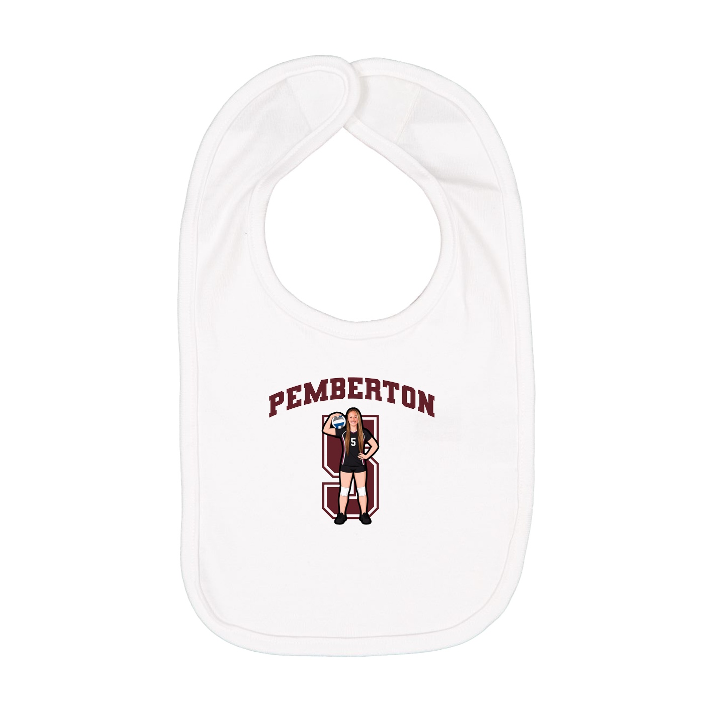Infant Bib — Number in White