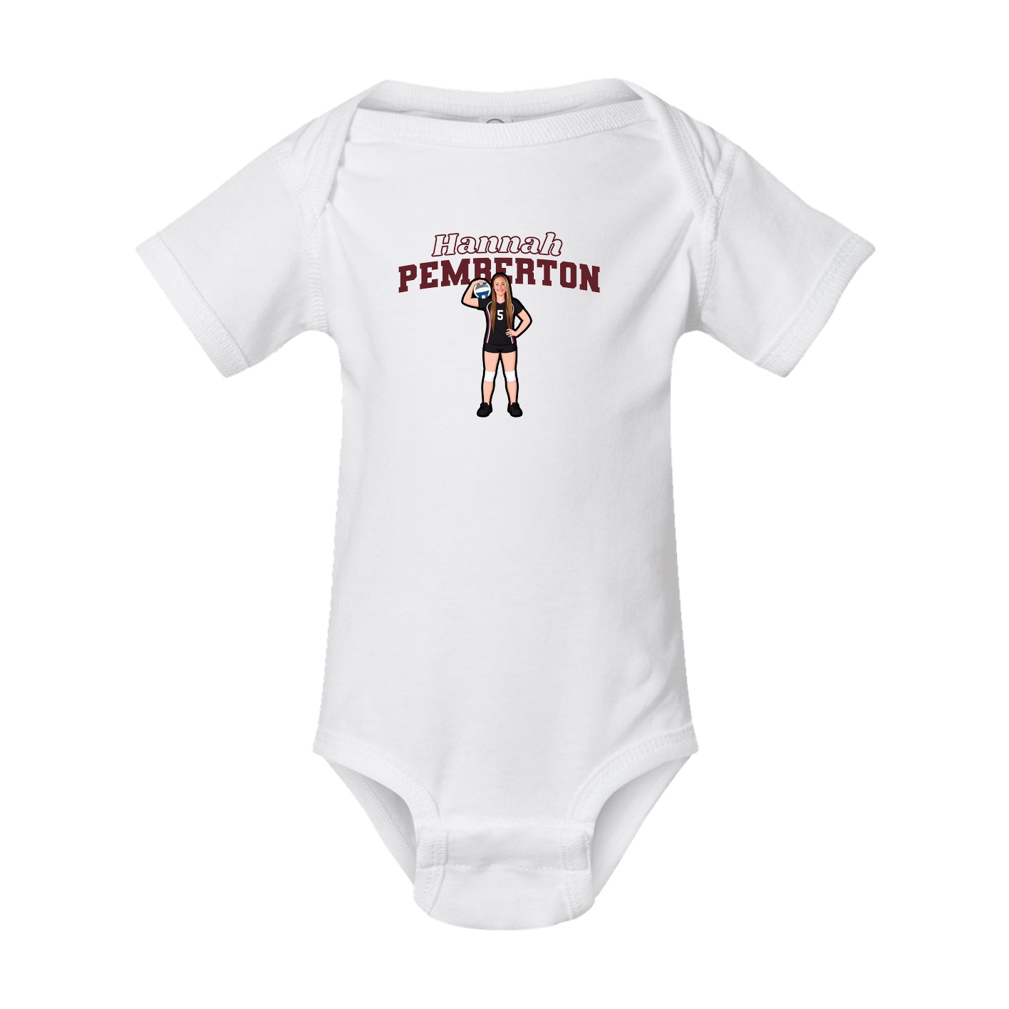 Baby Onesie — Name Arch in White