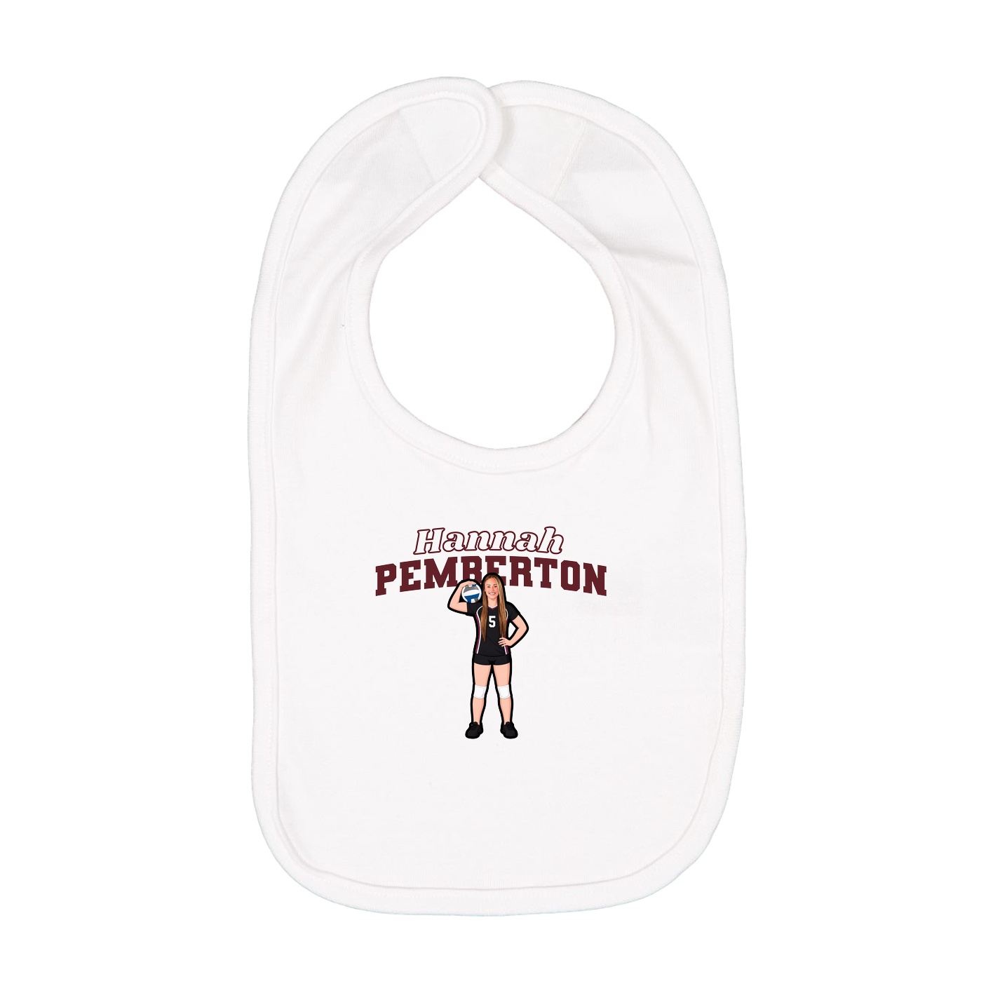 Infant Bib — Name Arch in White