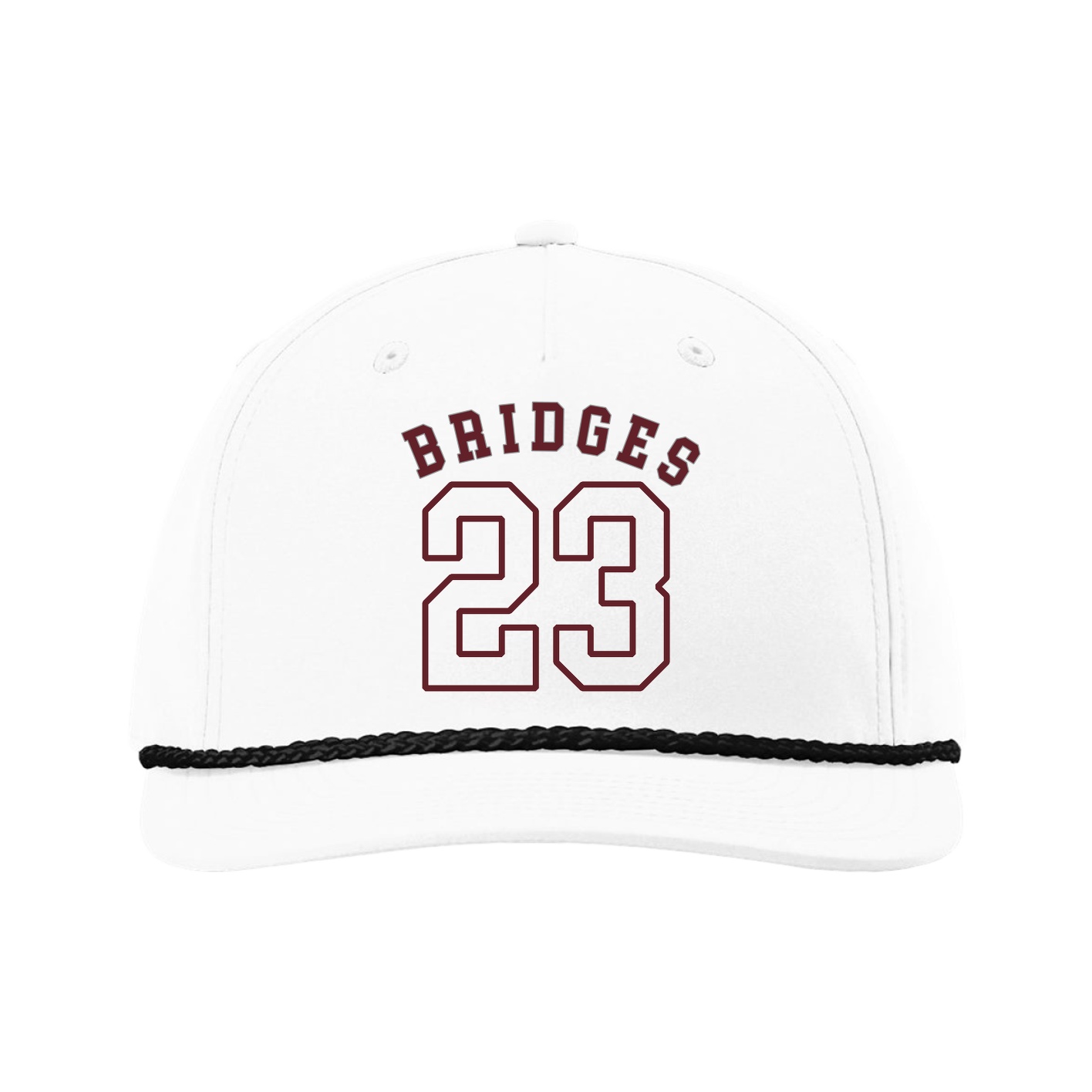 Five-Panel Classic Rope Cap — Shirsey Arch in White