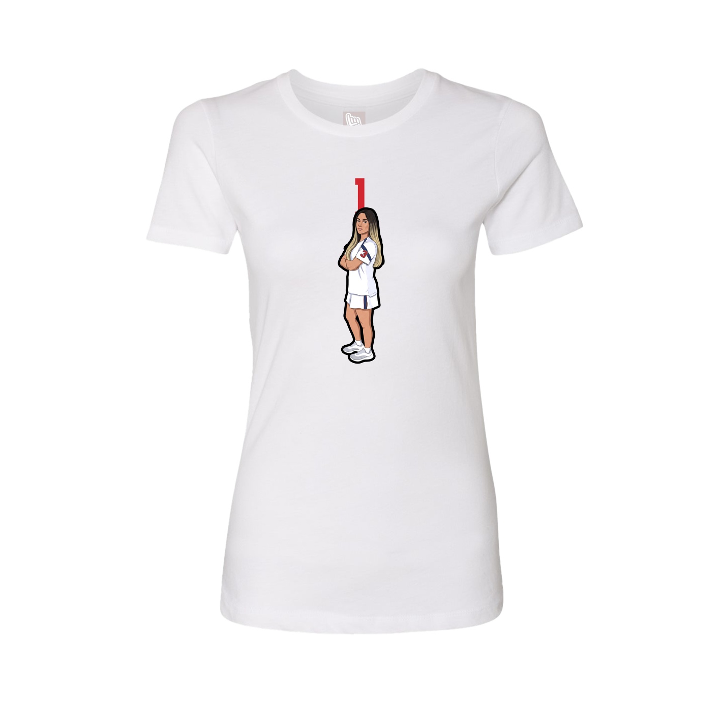 Fitted Women's Tee — Number Top in White