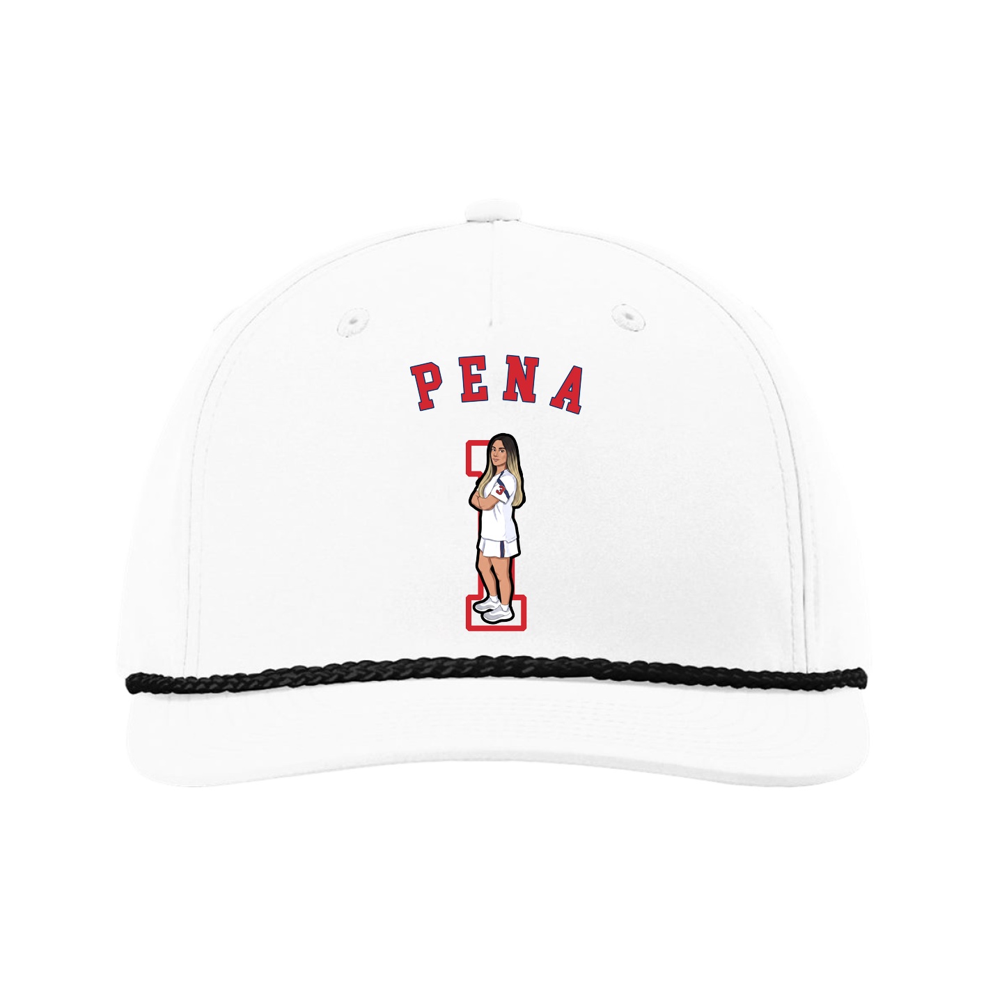 Five-Panel Classic Rope Cap — Shirsey Arch in White