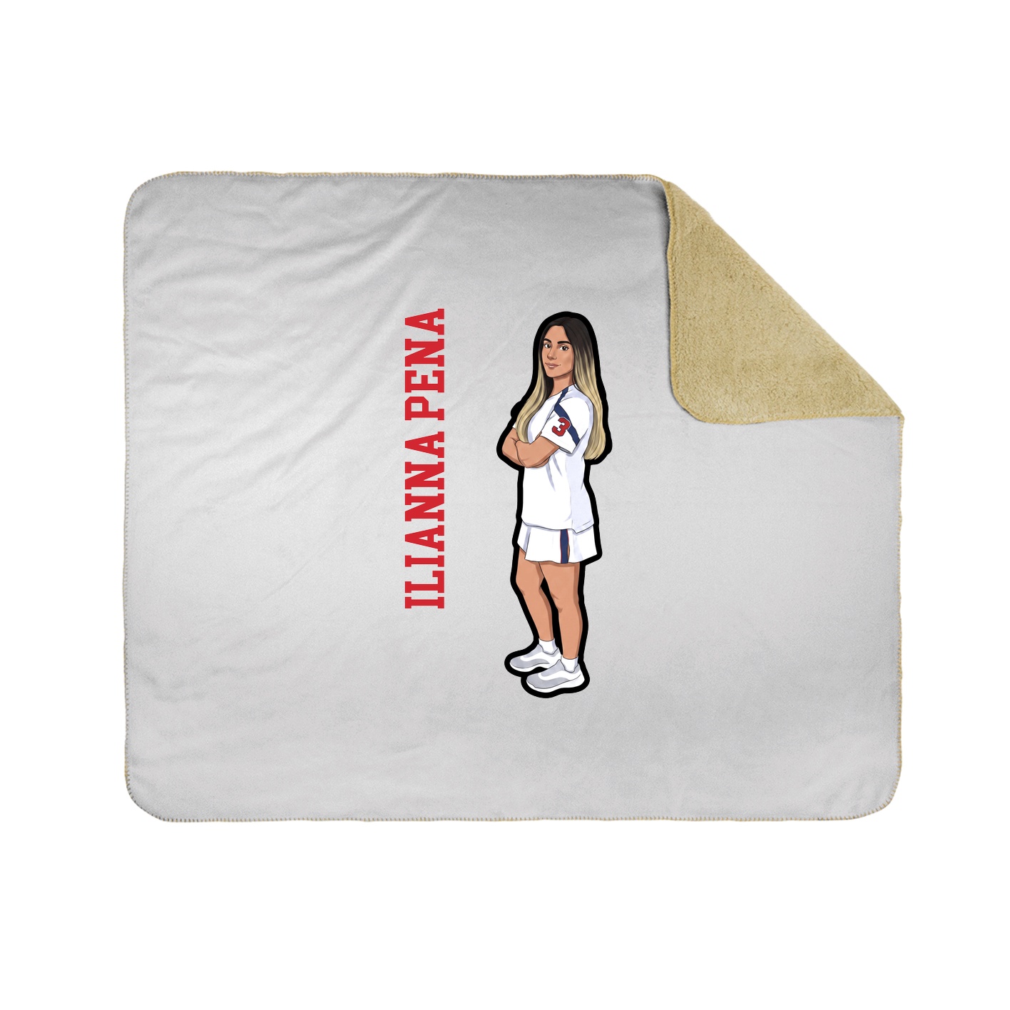 Throw Blanket — Name Vertical in White