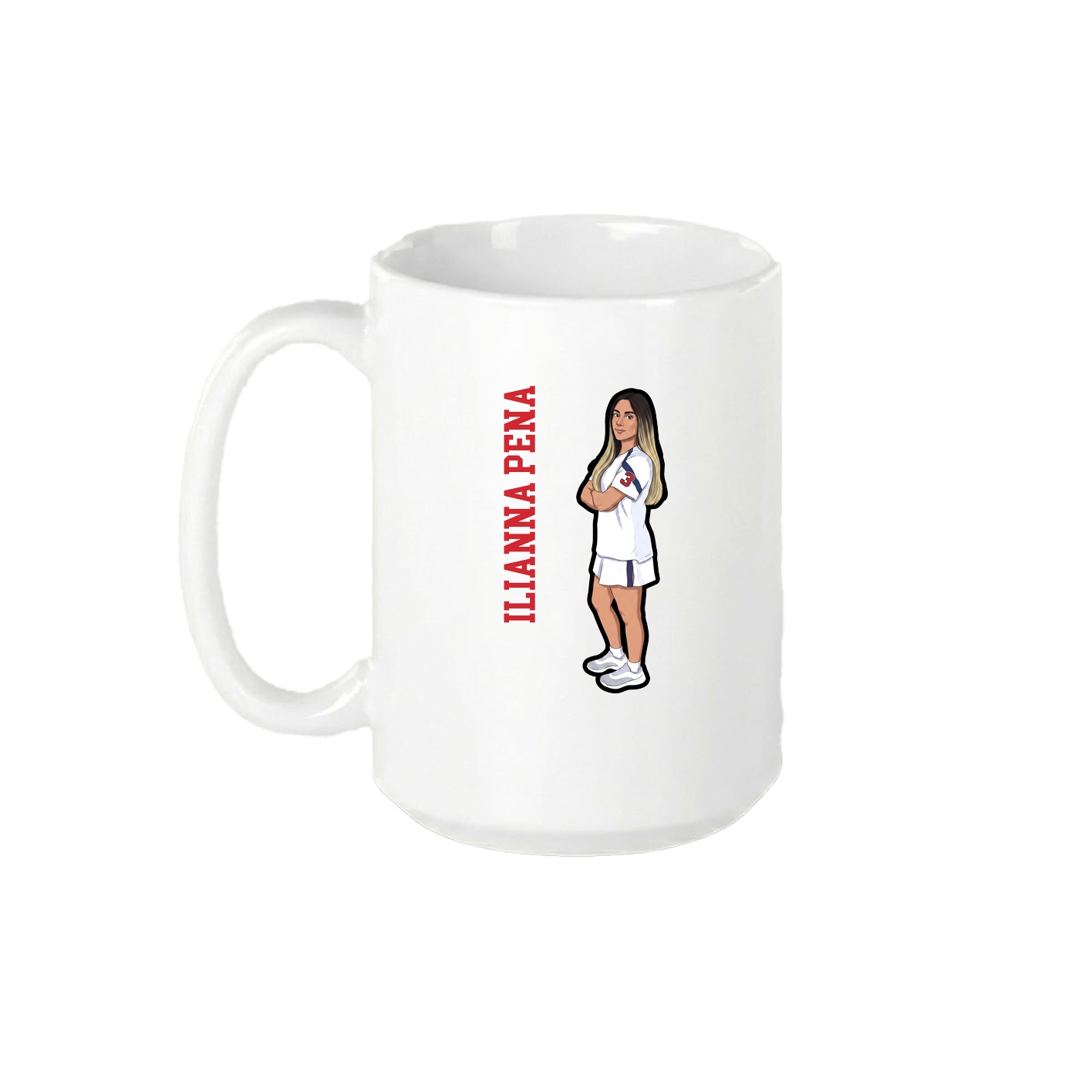 15oz Coffee Mug — Name Vertical in White