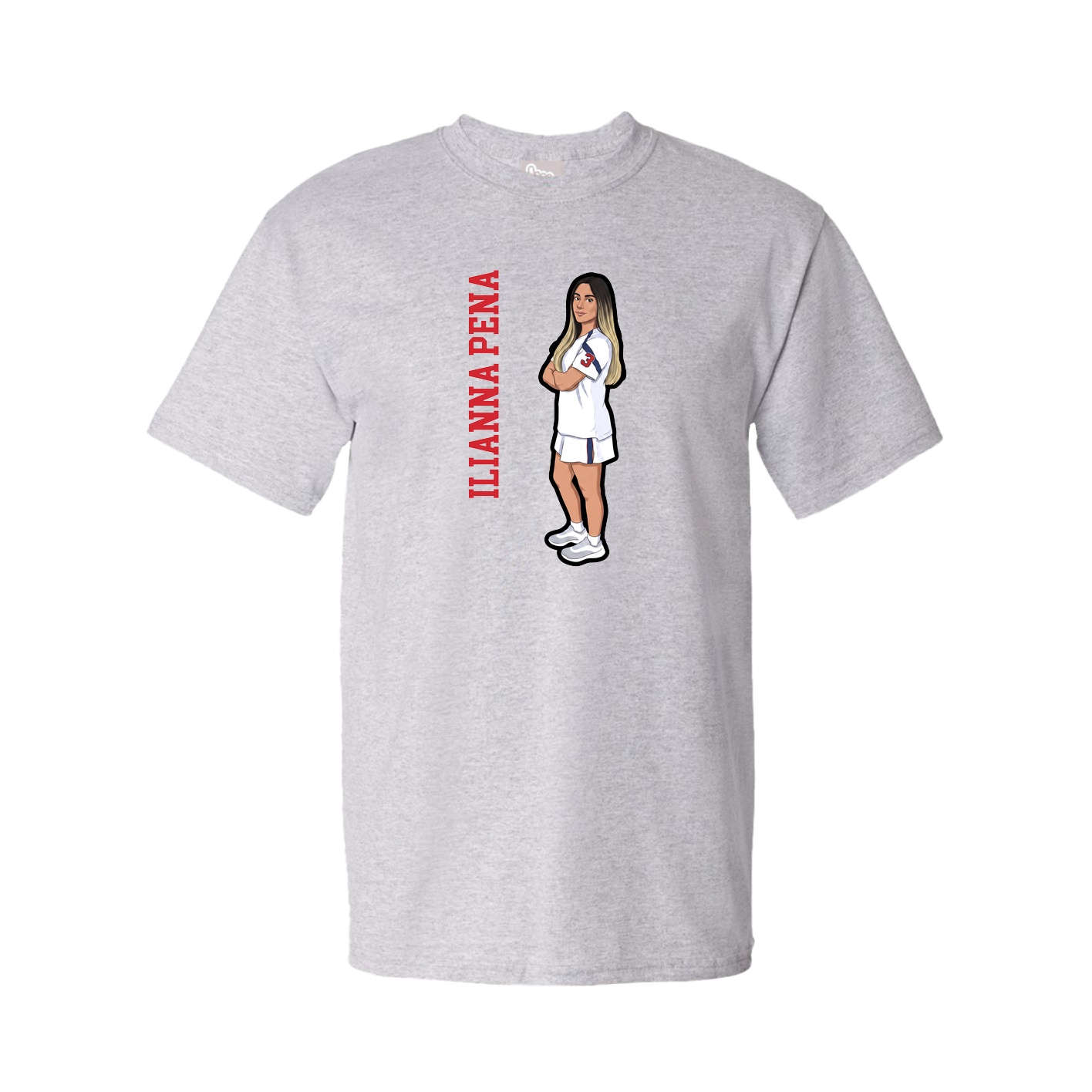 Youth Tee — Name Vertical in Grey