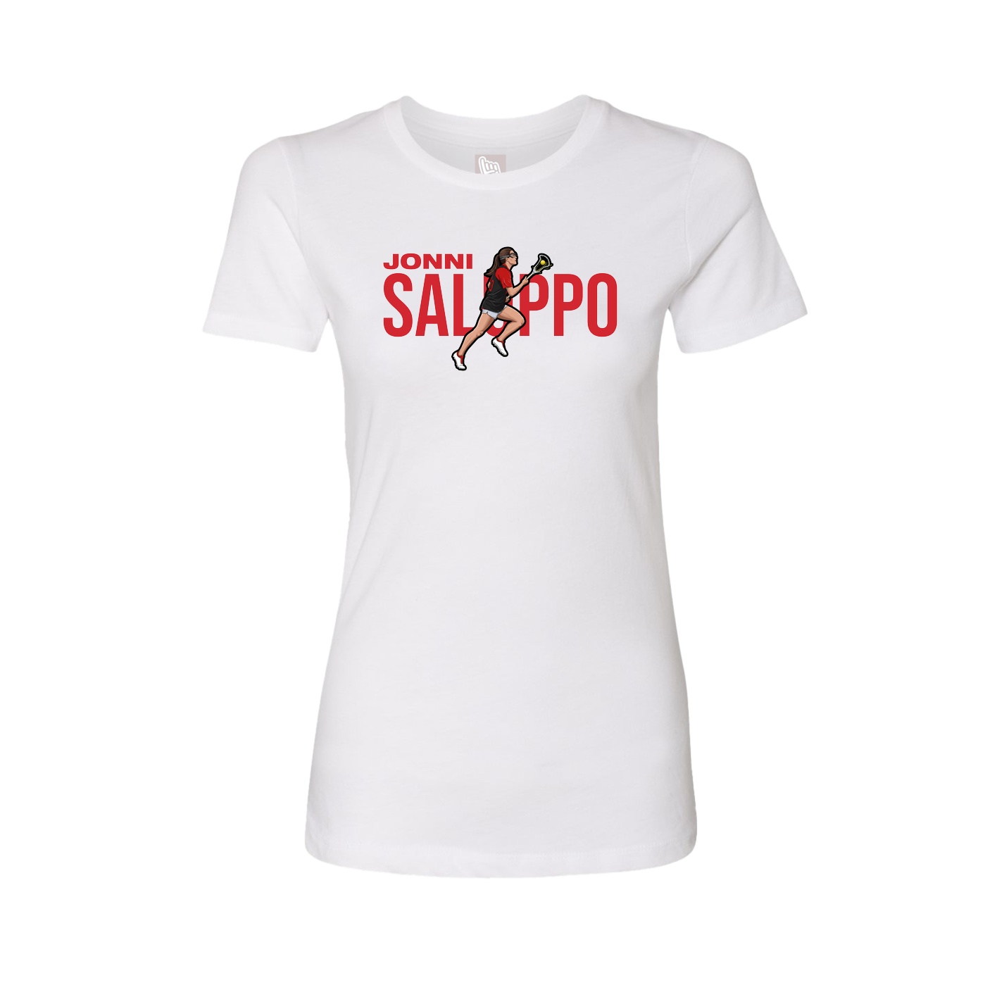 Fitted Women's Tee — Player Name in White