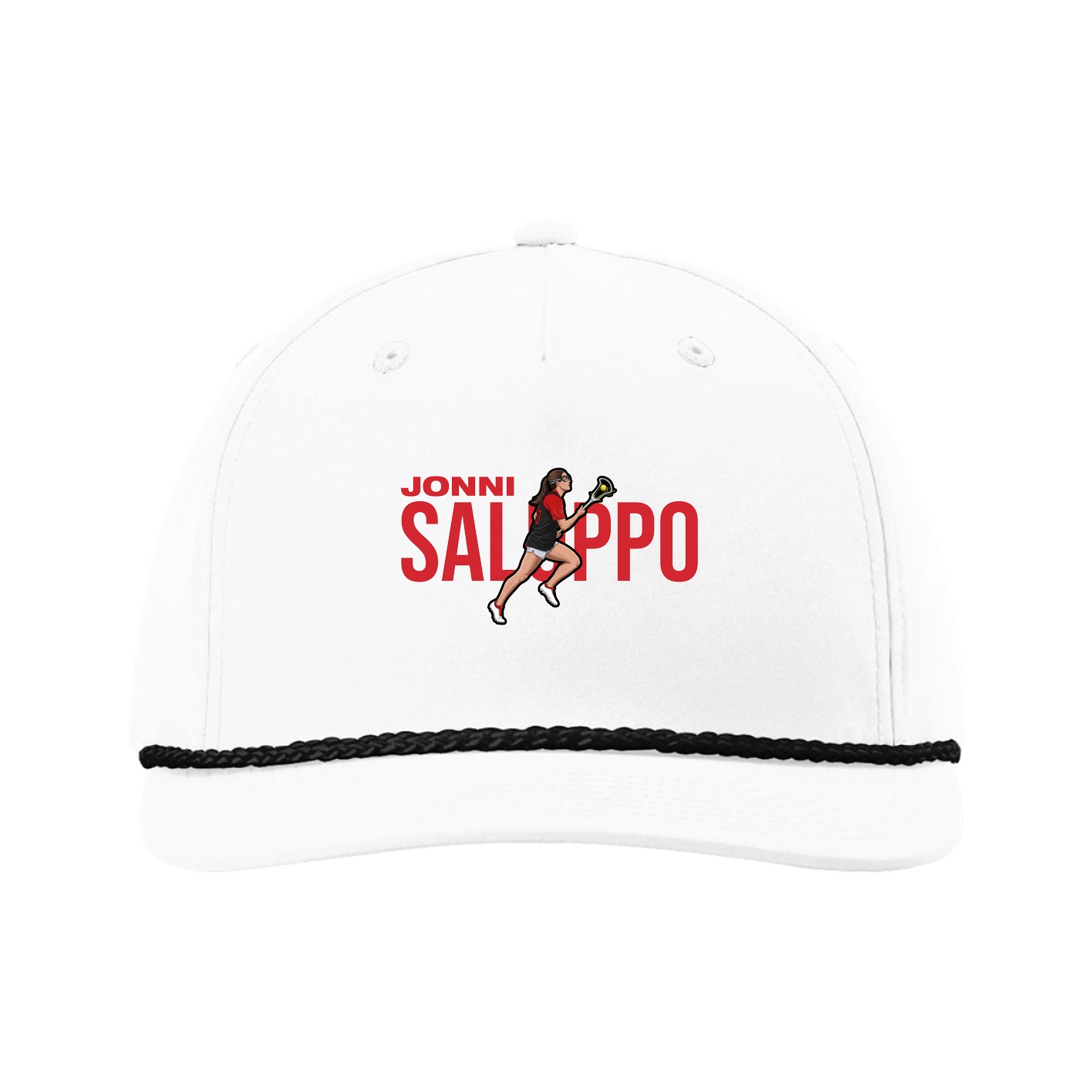 Five-Panel Classic Rope Cap — Player Name in White