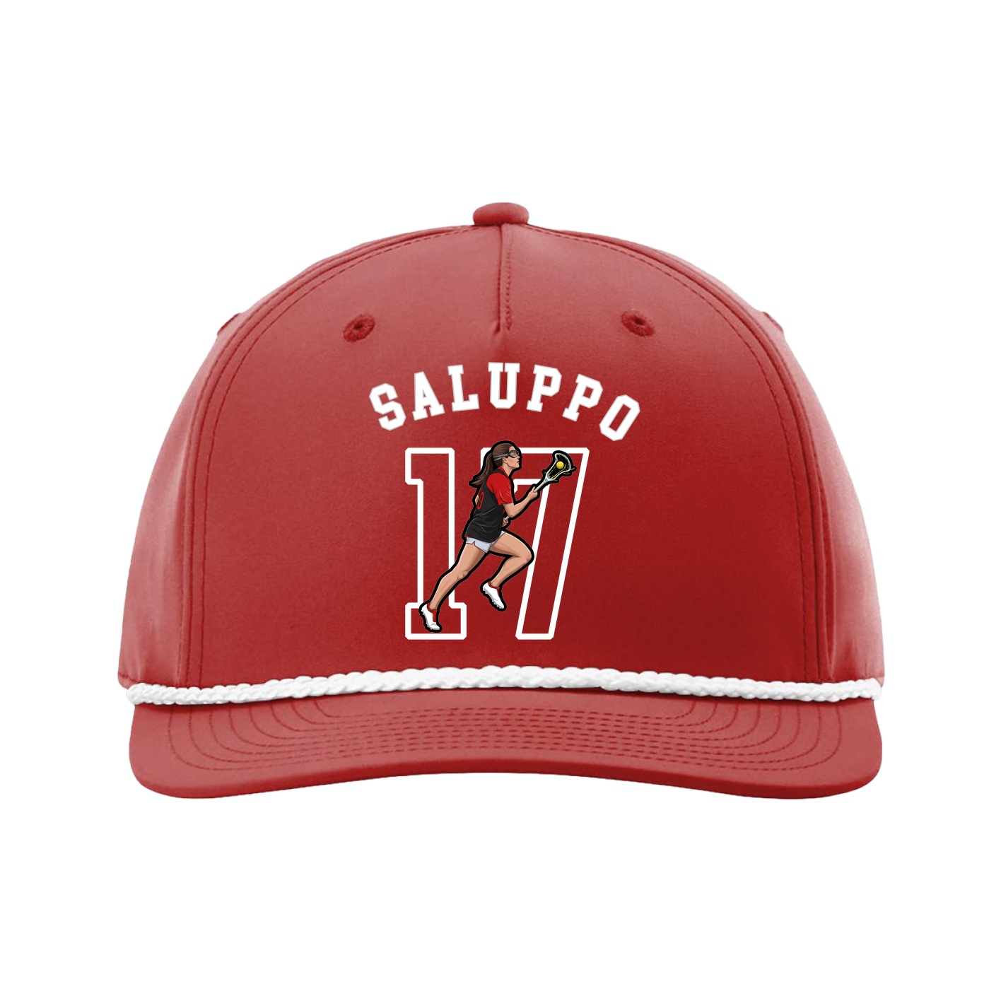 Five-Panel Classic Rope Cap — Shirsey Arch in Red