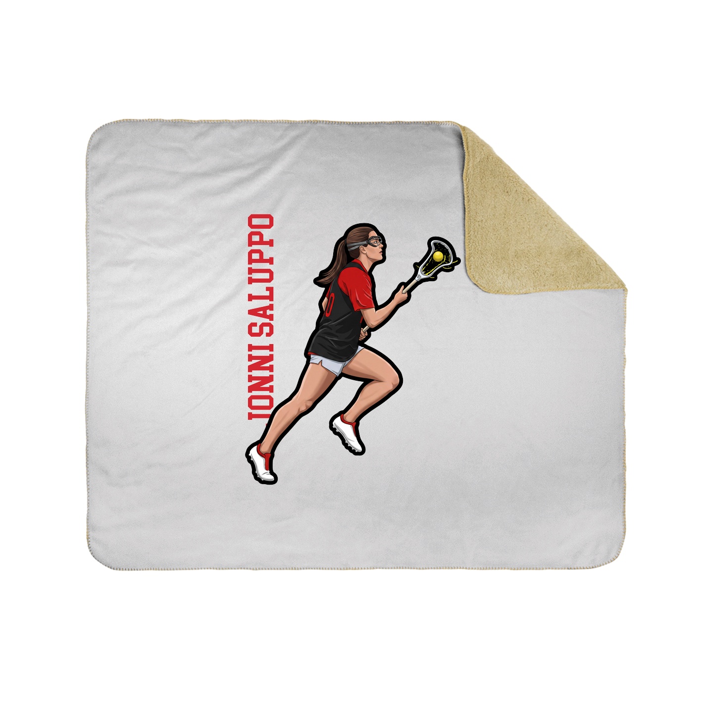 Throw Blanket — Name Vertical in White