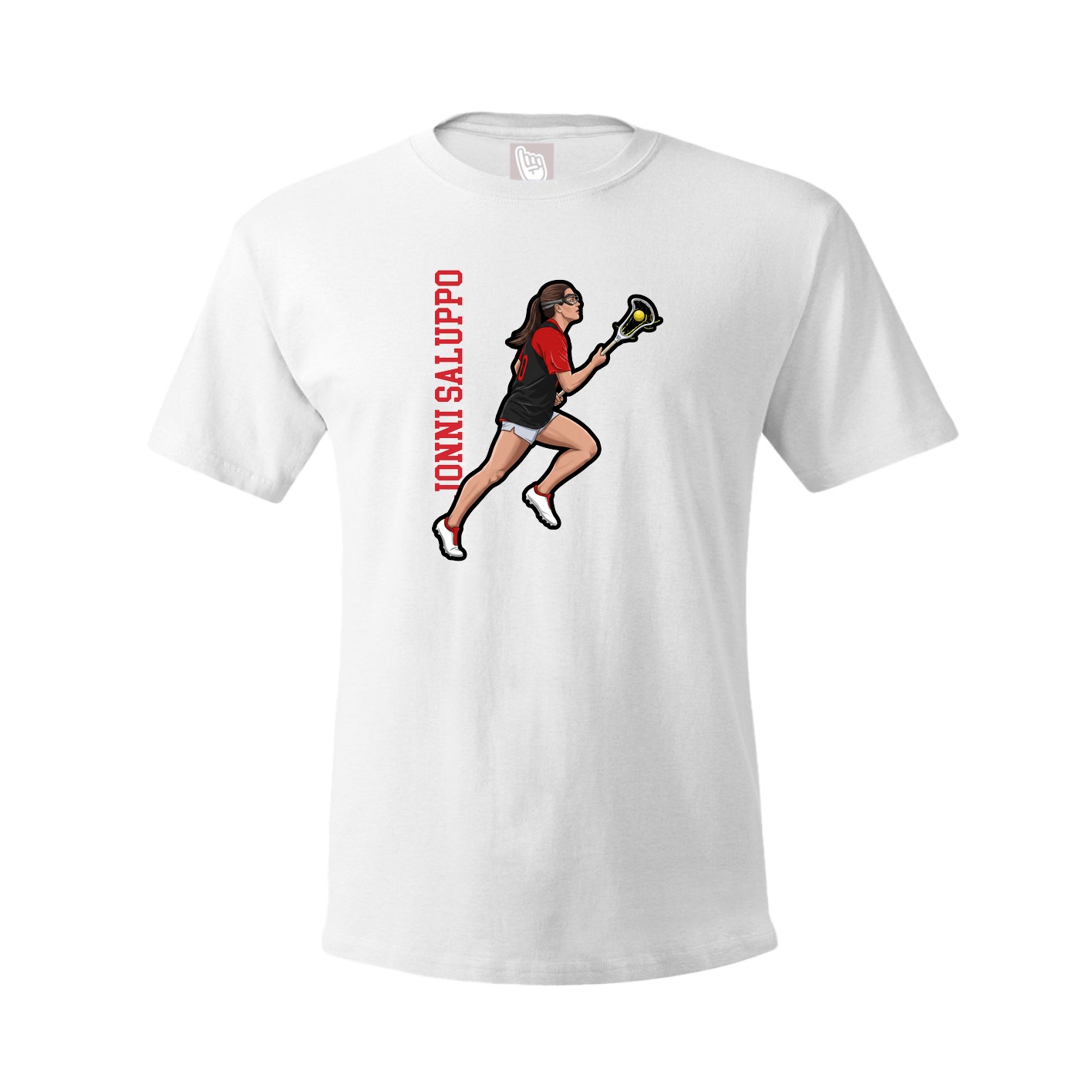 Youth Tee — Name Vertical in White